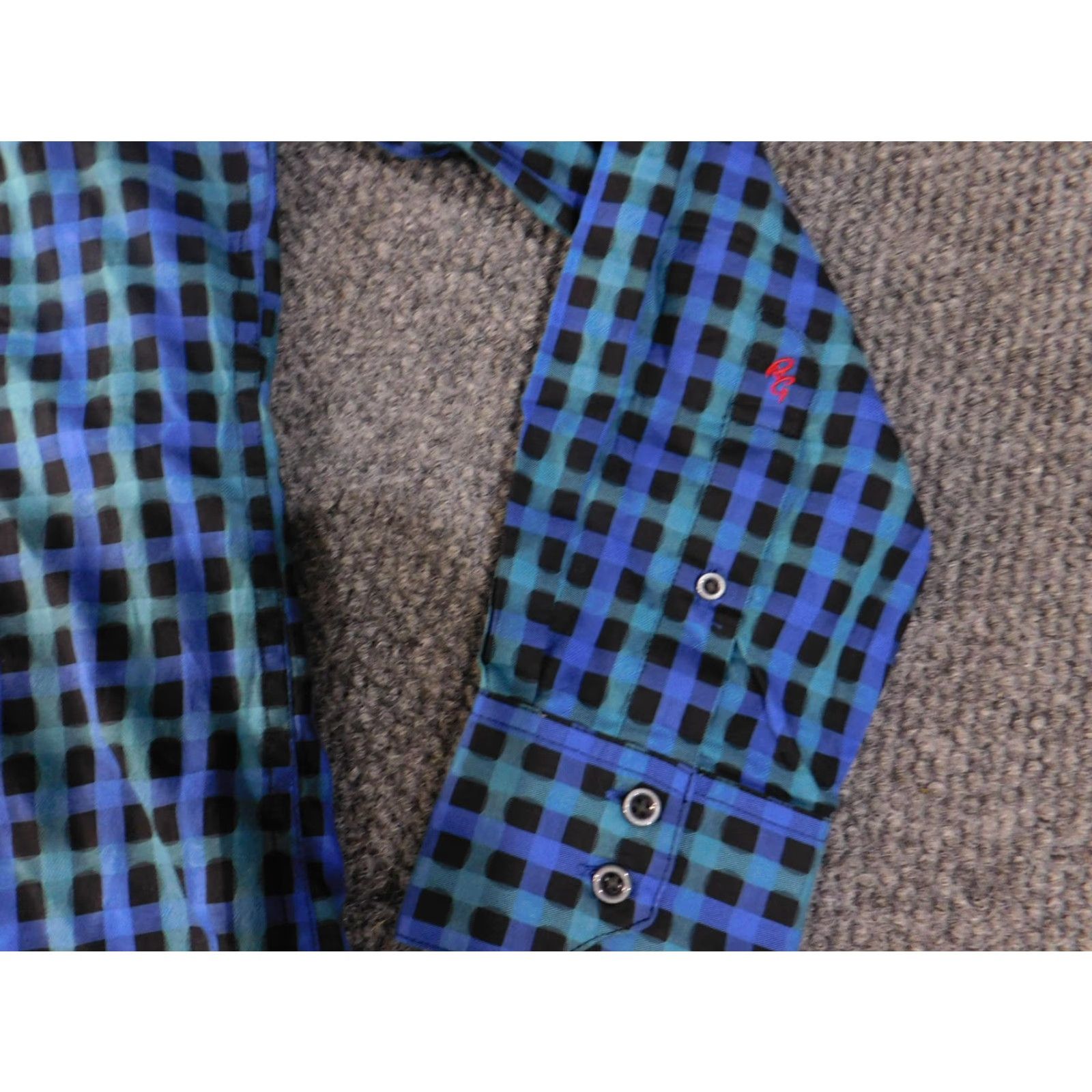 Robert Graham Robert Graham Shirt Mens Large Blue Black Plaid Long Sleeve Button-Up Modern Fit Size US L / EU 52-54 / 3 - 5 Thumbnail