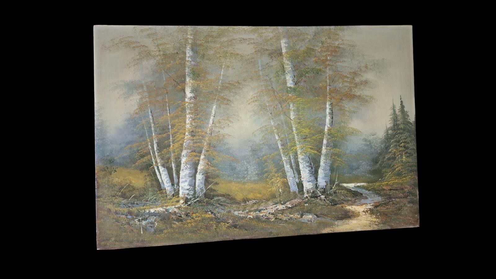 Designer Signed R. Thomas Oil Painting 36”Wide 24”Tall Size ONE SIZE - 3 Thumbnail