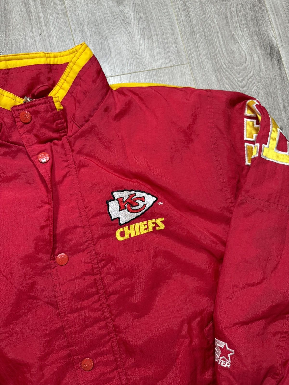 NFL × Starter × Vintage Vintage 90’s Kansas City Chiefs STARTER Puffer Jacket Size US L / EU 52-54 / 3 - 6 Thumbnail