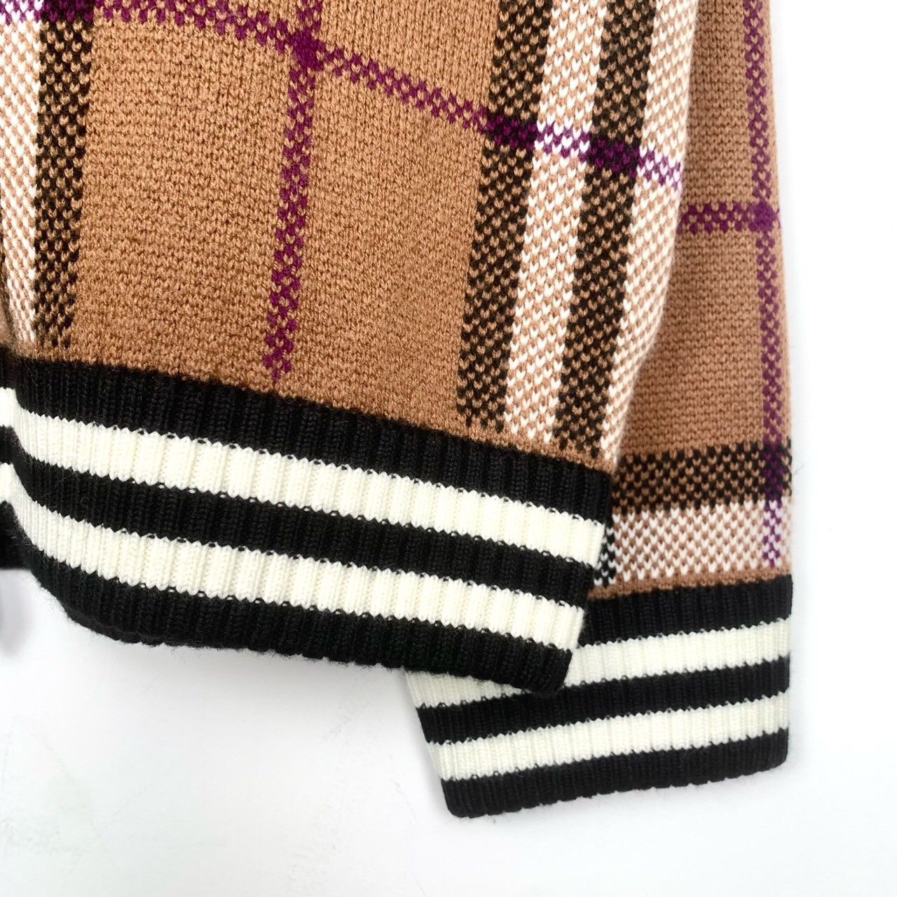 Burberry Burberry Classic Tartan Wool Zip Knit Jacket Size US XL / EU 56 / 4 - 4 Thumbnail