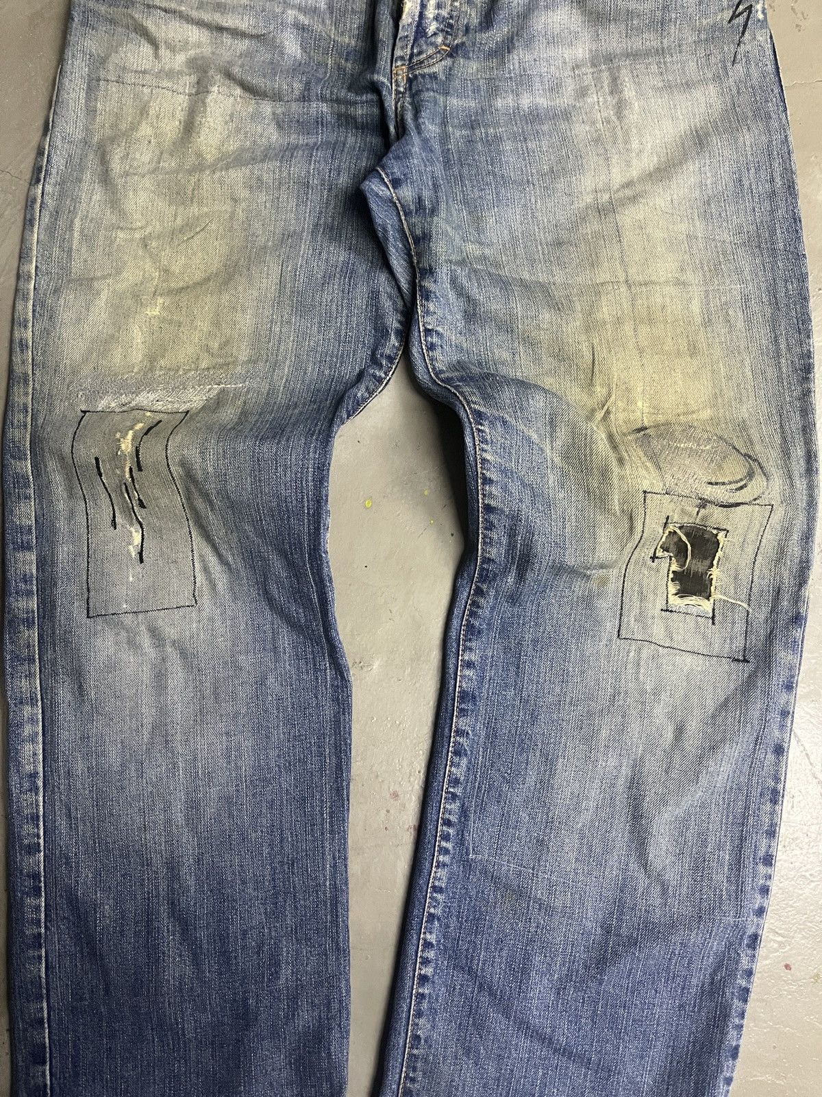 Dolce & Gabbana Vintage D&G Destroyed Mud Wash Patchwork Boro Jeans Size US 36 / EU 52 - 3 Thumbnail