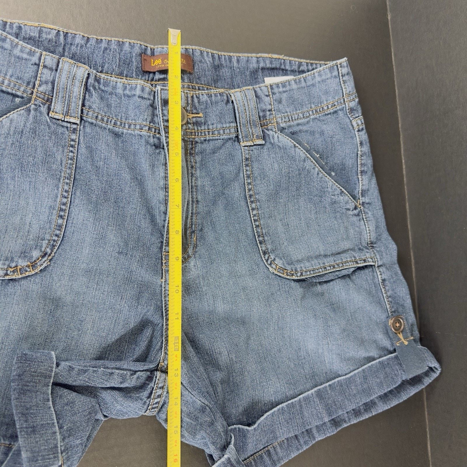 Lee Lee One True Fit Denim Jean Shorts 16M Blue Cuffed Mom VTG Size 38" / US 16 / IT 52 - 12 Thumbnail