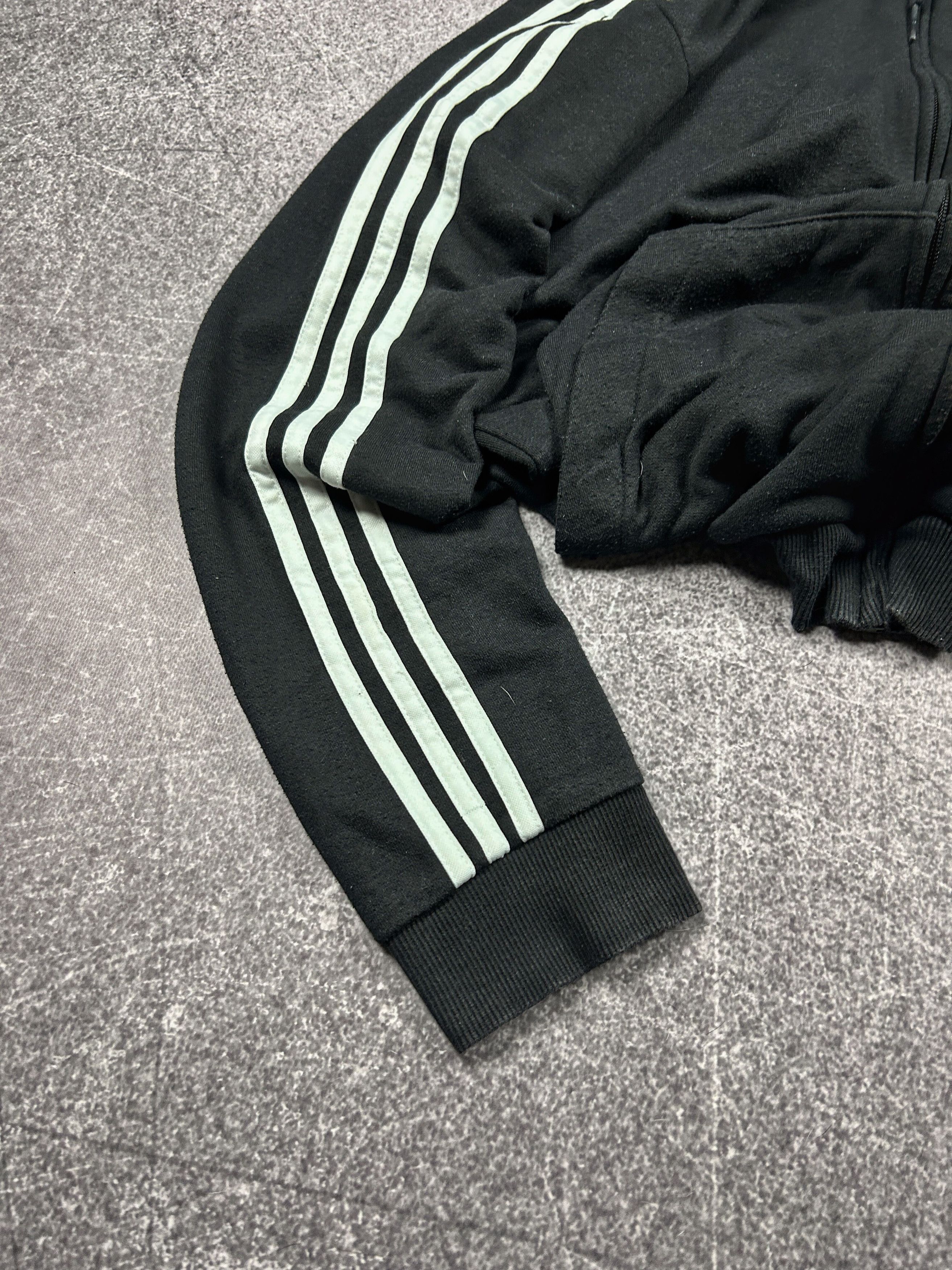Adidas Adidas Cropped Hoodie Black Zip Up Y2K Streetwear Fit Style Size US M / EU 48-50 / 2 - 2 Thumbnail