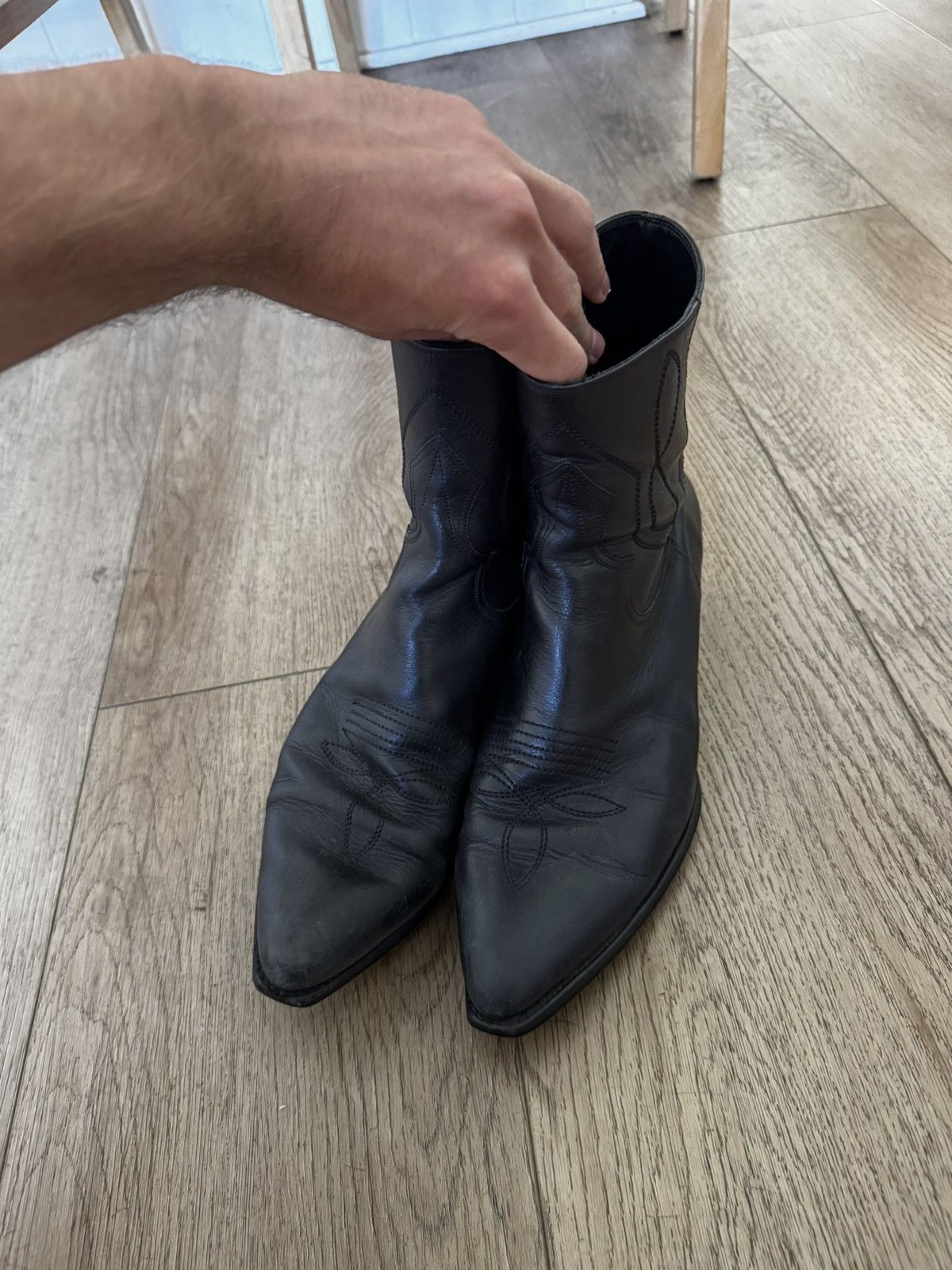 Celine Leather Western Hedi celine boots Size US 11 / EU 44 - 3 Thumbnail