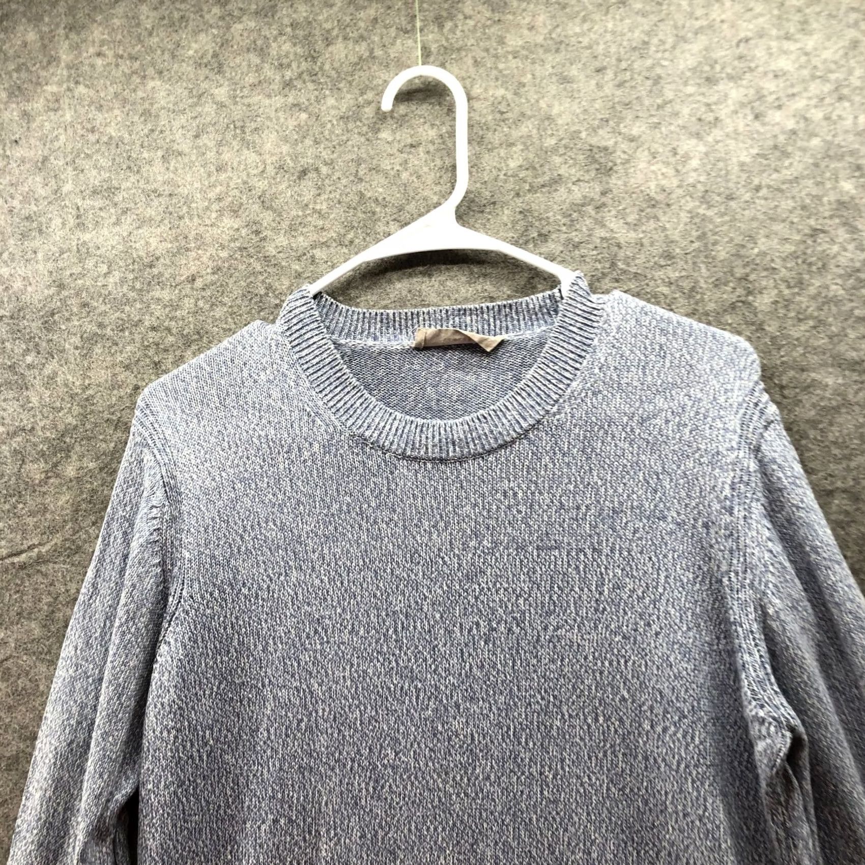 Everlane Everlane Lightweight Cotton Sweater Mens L Light Blue Heather Crewneck Easy Care Cotton Knit Pullover Casual Winter/Fall Mens Regular Fit Size US L / EU 52-54 / 3 - 3 Thumbnail