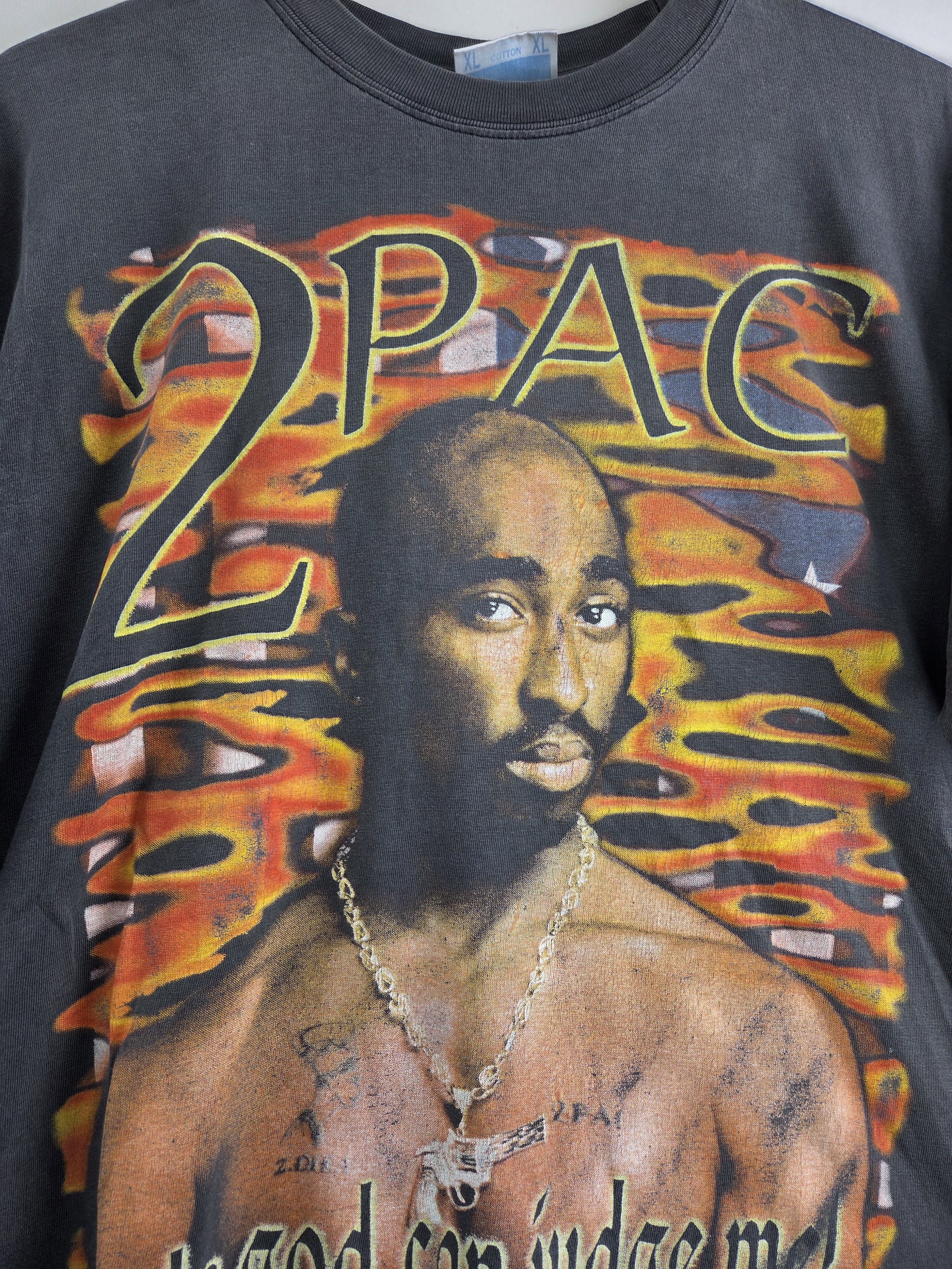 Band Tees × Rap Tees × Vintage 90s Tupac Only god can judge me XL 22.5" 29" Size US XL / EU 56 / 4 - 4 Thumbnail