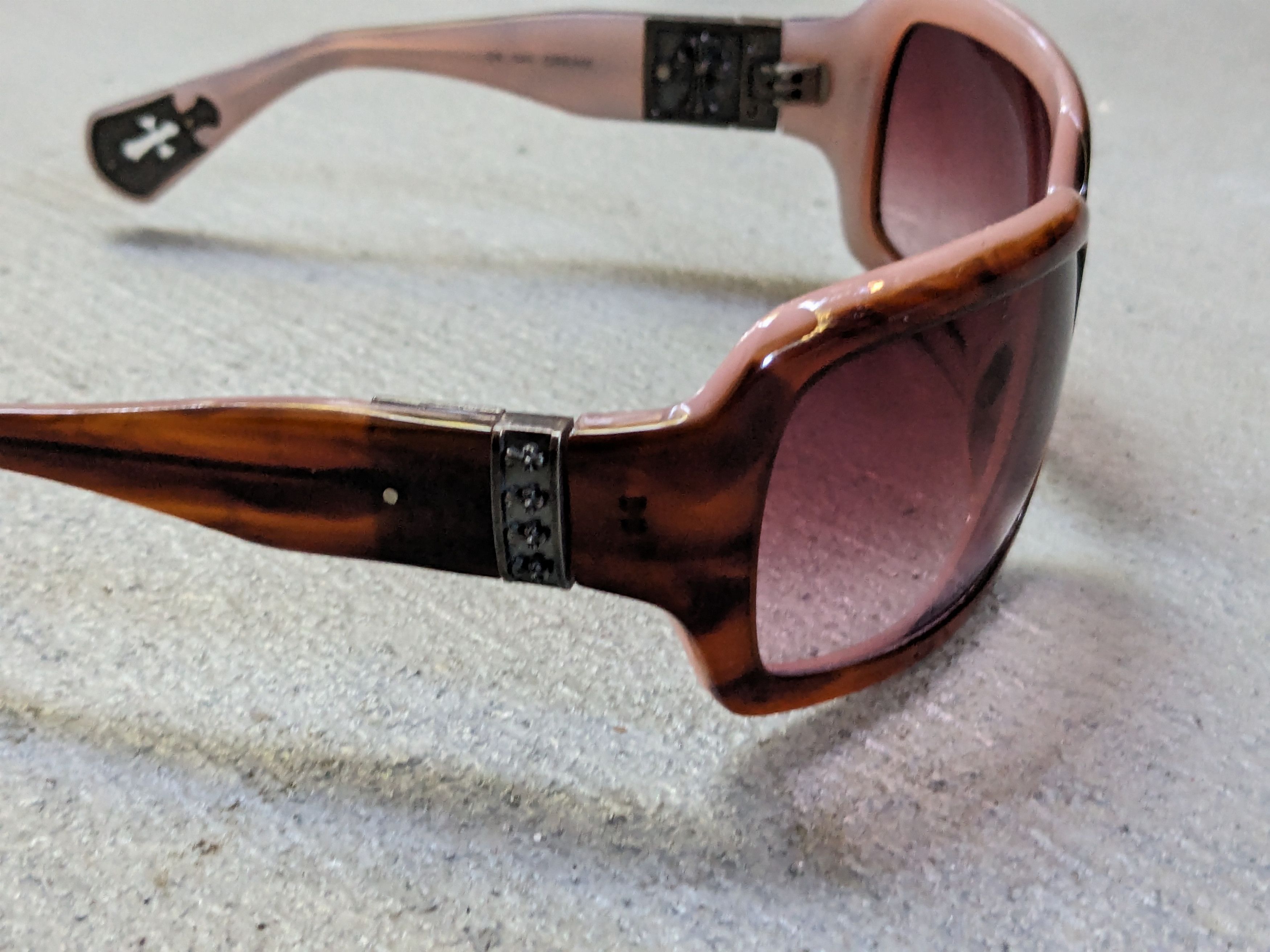 Chrome Hearts Chrome Hearts Sunglasses Cream Brown Pink Cross Sterling Size ONE SIZE - 4 Thumbnail