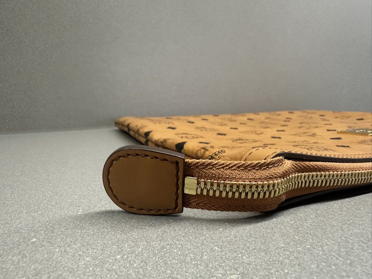 MCM MCM Visetos Large Zip Pouch Cognac Size ONE SIZE - 5 Thumbnail
