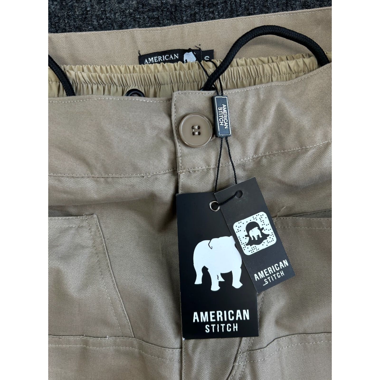 Vintage American Stitch Pants Cargo Streetwear Baggy Inner Boxer Cotton Nylon Khaki S Men Regular Straight Pocket Cargo Pockets Size US 29 - 2 Thumbnail
