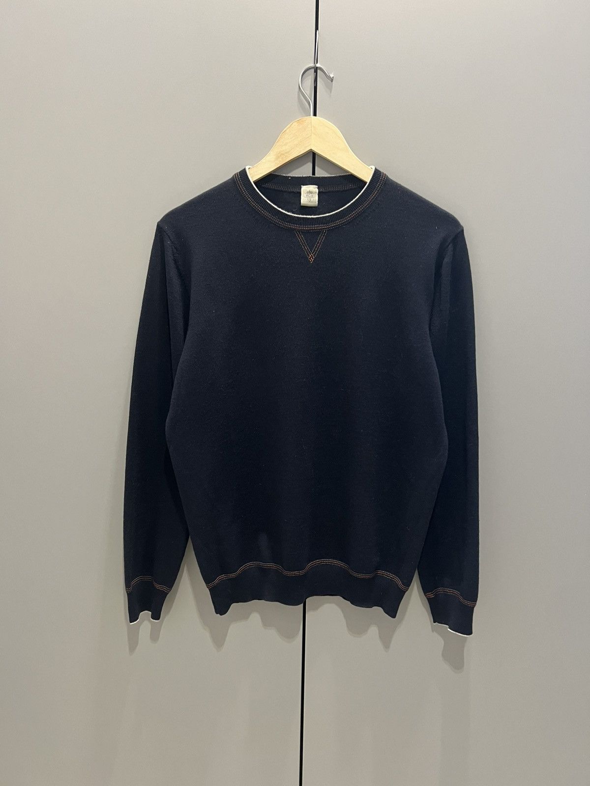Eleventy Eleventy Premium Navy Crewneck - Minimal Aesthetic Sweater Size US M / EU 48-50 / 2 - 11 Thumbnail