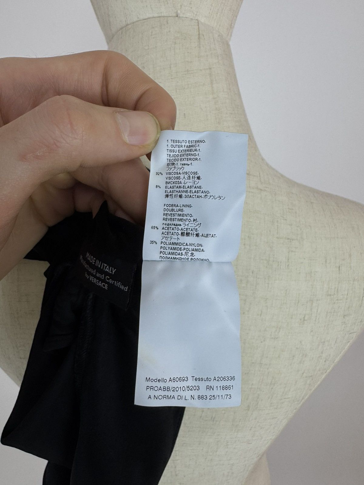 Versace Versace Black Dress V-Neck Short Sleeve Open Back Party Size XS / US 0-2 / IT 36-38 - 13 Thumbnail