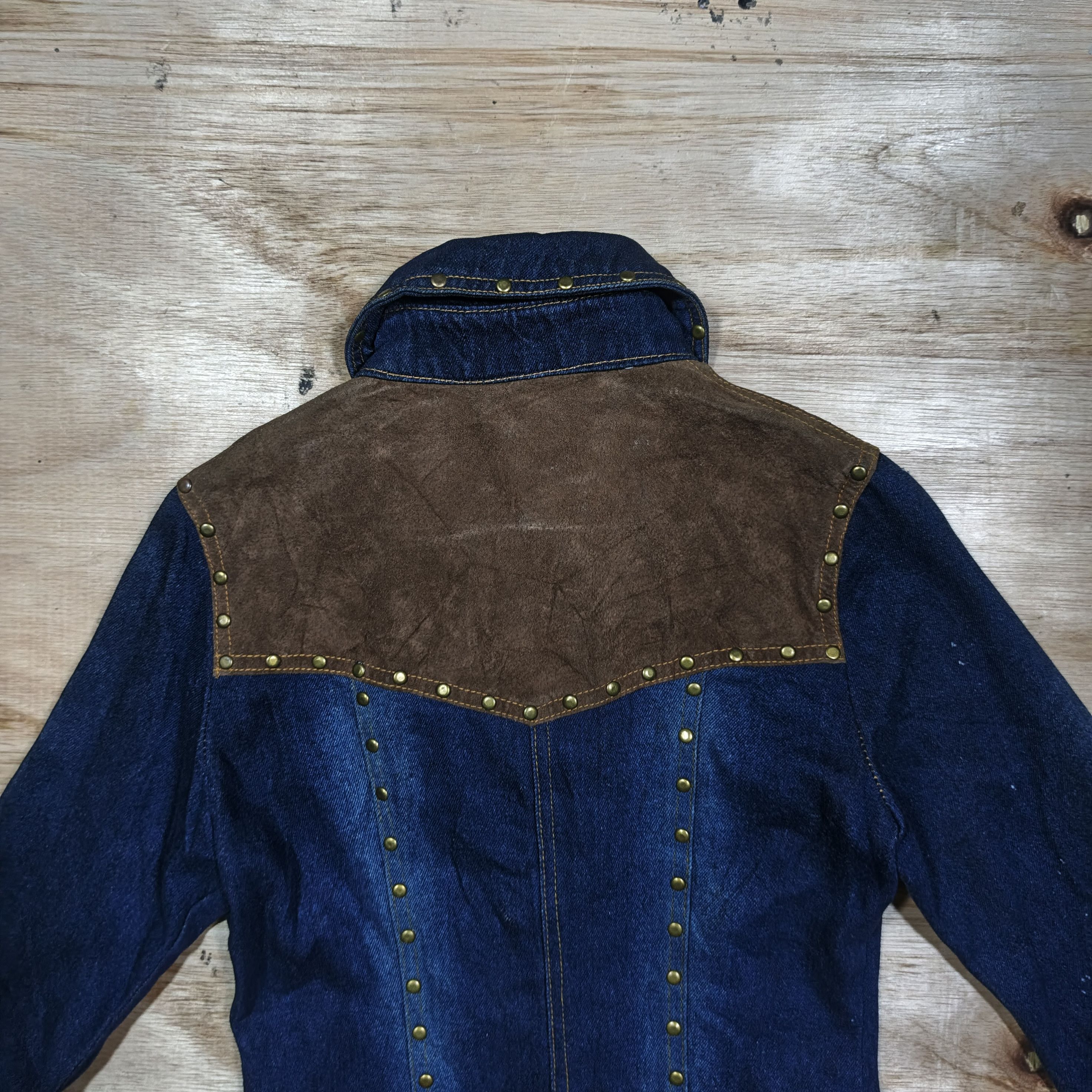 Japanese Brand Ministate Studded Western Flare Sleeve Denim Jacket Size M / US 6-8 / IT 42-44 - 7 Thumbnail
