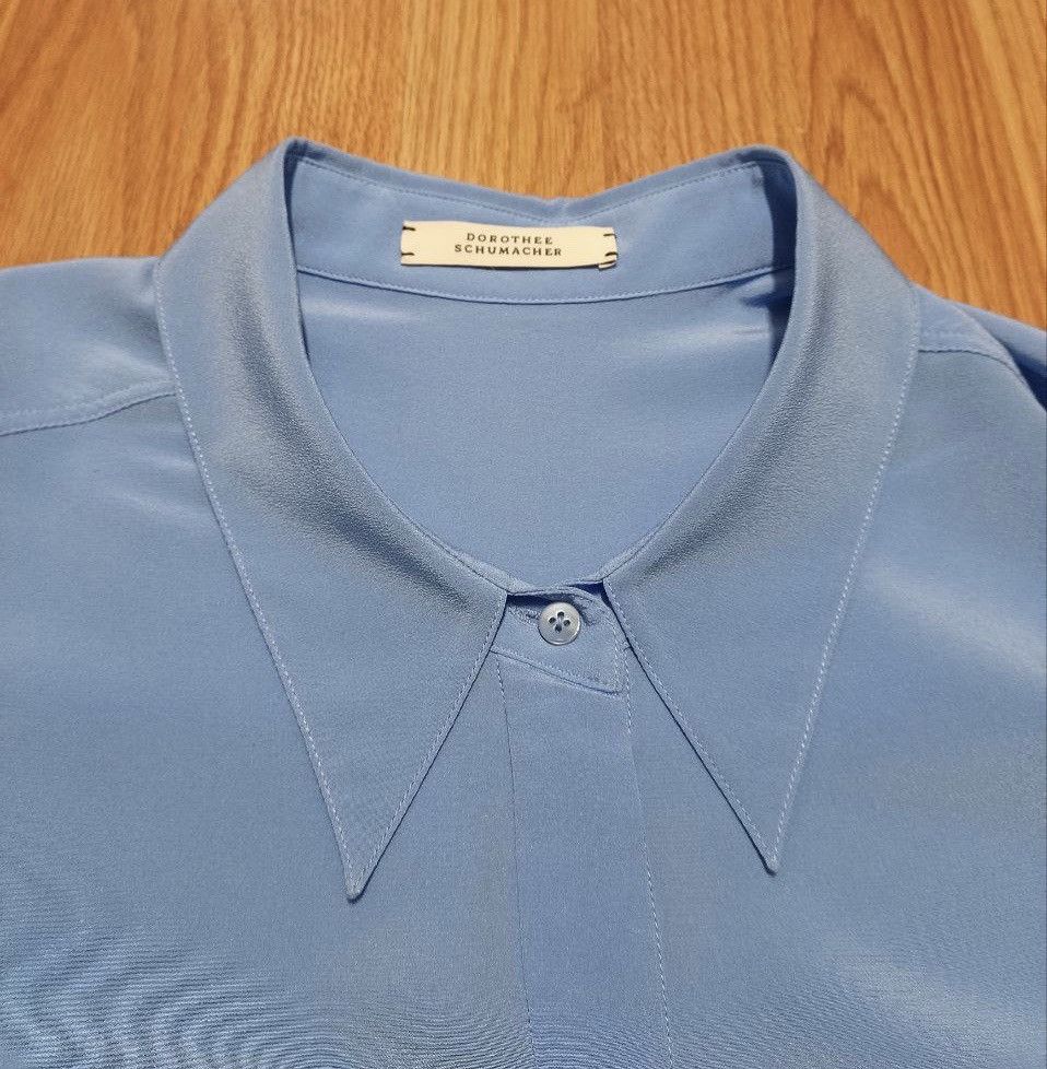 DOROTHEE SCHUMACHER Dorothee Schumacher Blue Silk Blouse Shirt Size 2 / S Size S / US 4 / IT 40 - 5 Thumbnail