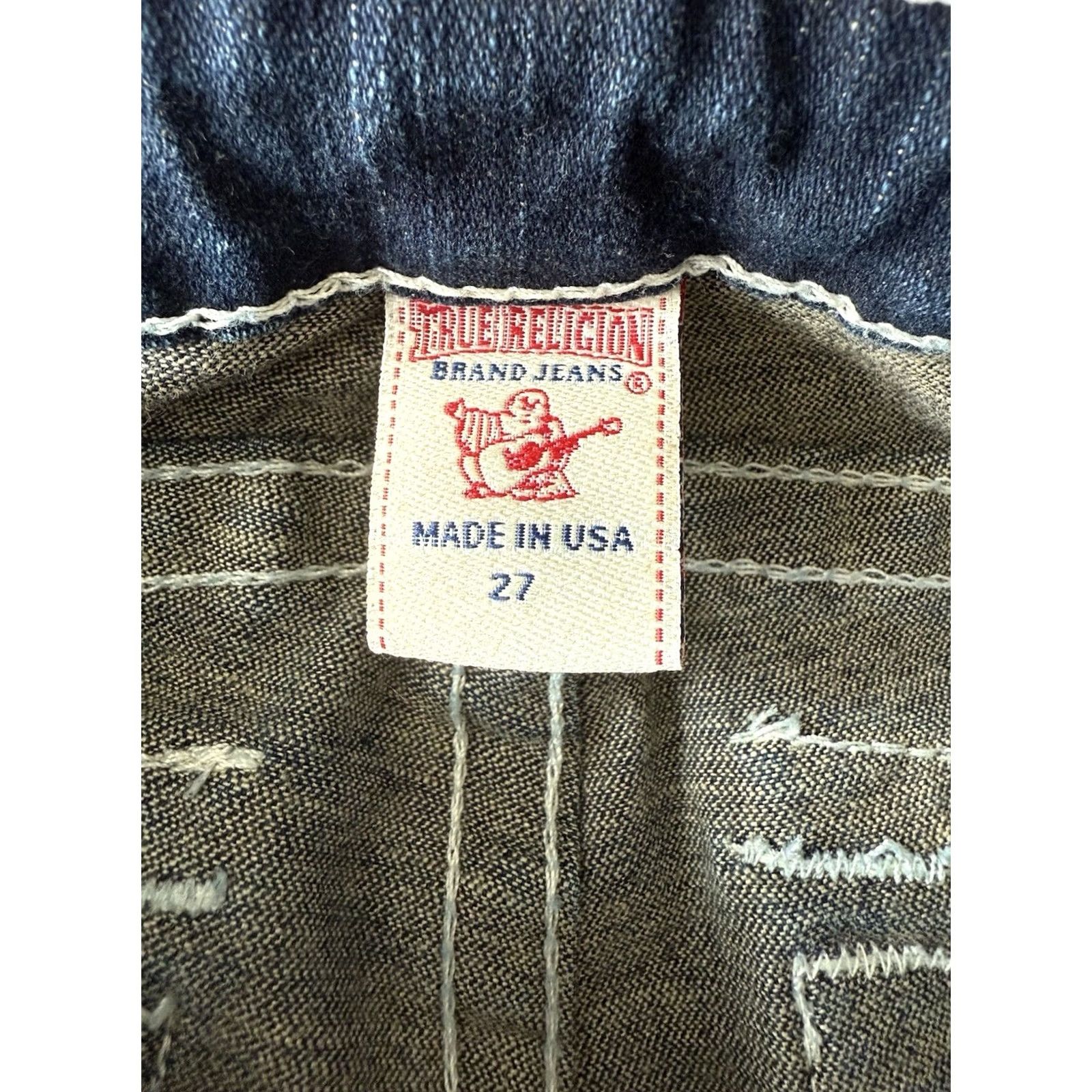 True Religion VINTAGE True Religion Jeans Women 27 Slim Straight Denim Blue 30x33 Low Rise 5-Pocket Logo Rhinestone Zipper Button Size 27" / US 4 / IT 40 - 3 Thumbnail