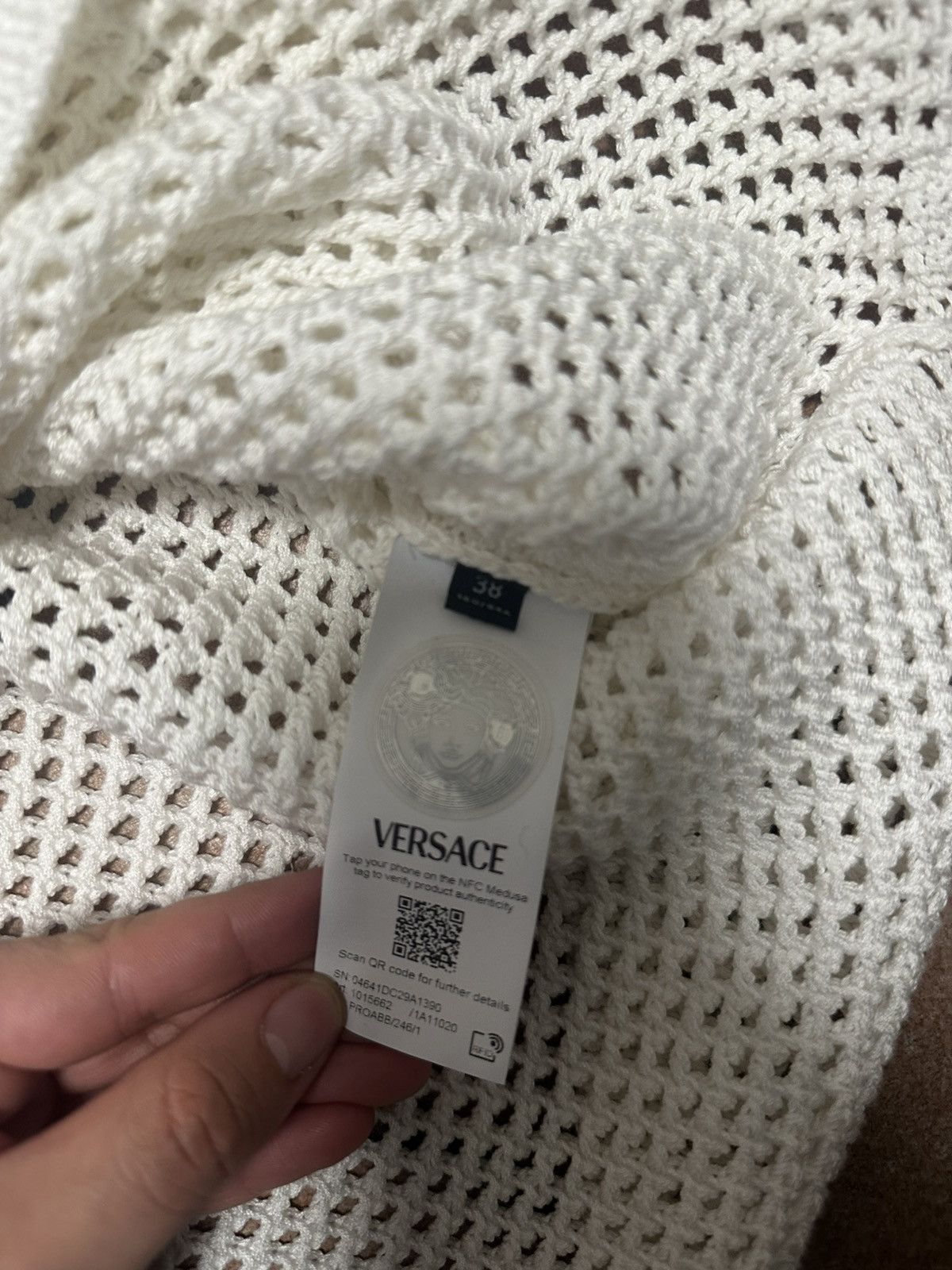 Versace Versace Crochet Knit Polo Shirt Size XS / US 0-2 / IT 36-38 - 8 Thumbnail