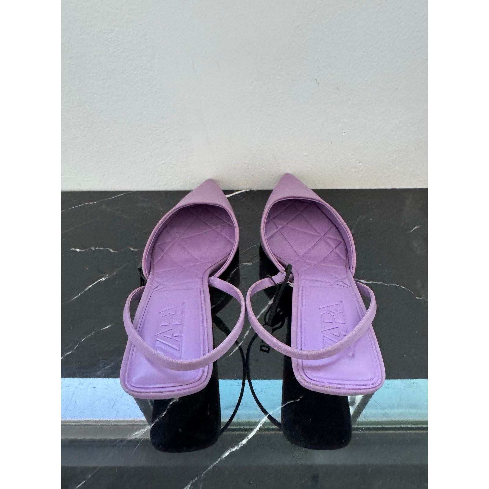 Zara Zara Lavender Pointed Toe Slingback Kitten Heels Size US 9 / IT 39 - 7 Thumbnail
