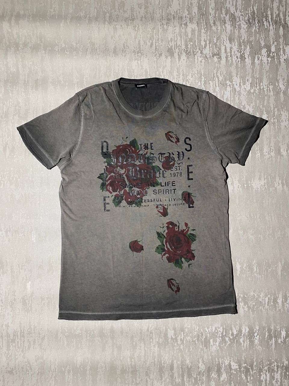 Diesel × Vintage Y2K Diesel Dirt Print Tshirt tee shirt top distressed effect Size US XL / EU 56 / 4 - 1 Thumbnail
