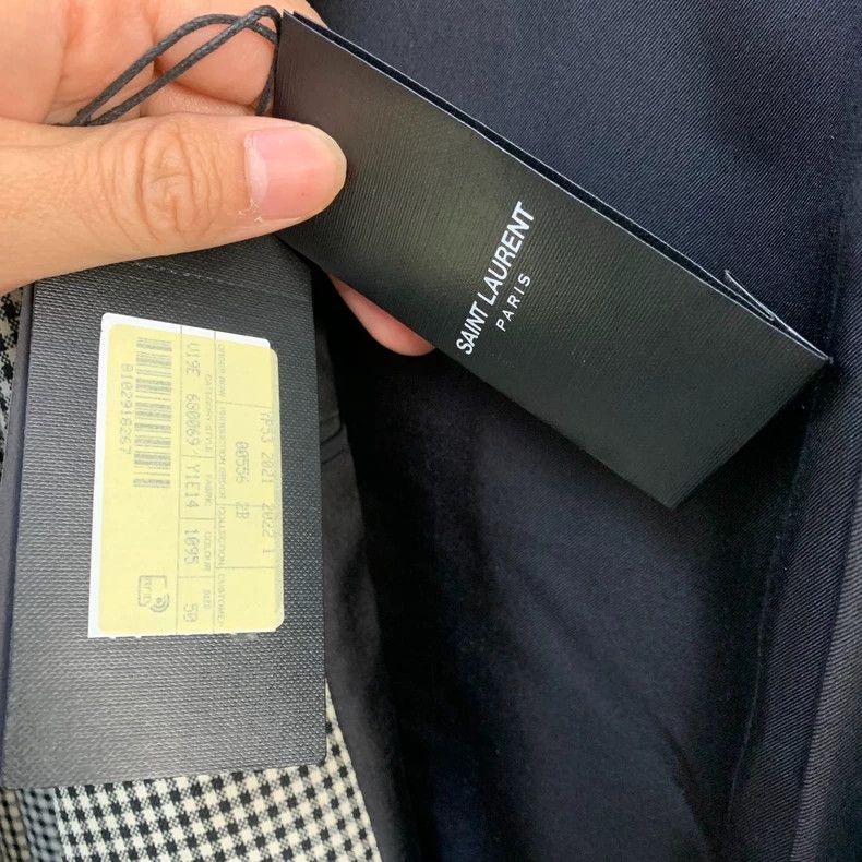 Saint Laurent Paris saint Laurent parisSingle button houndstooth blazer 2503-N Size 50R - 7 Thumbnail