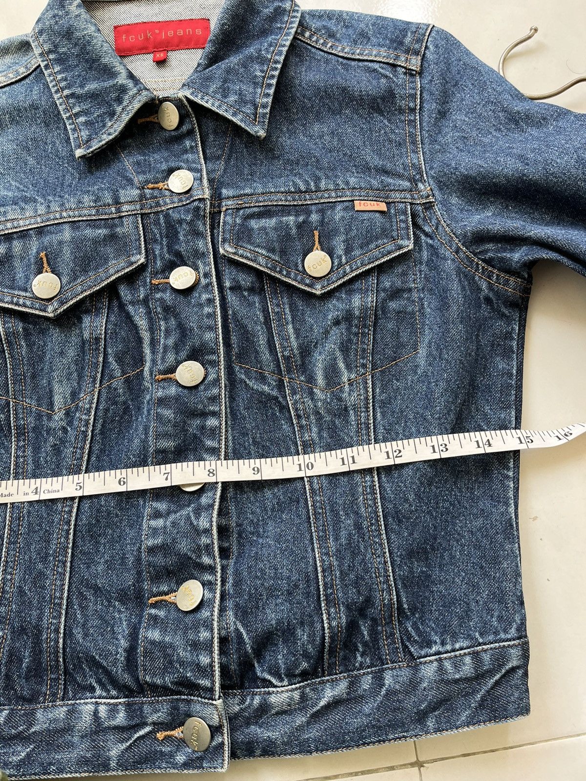 FCUK × French Connection FCUK Cropped Denim Jacket Size XS / US 0-2 / IT 36-38 - 11 Thumbnail
