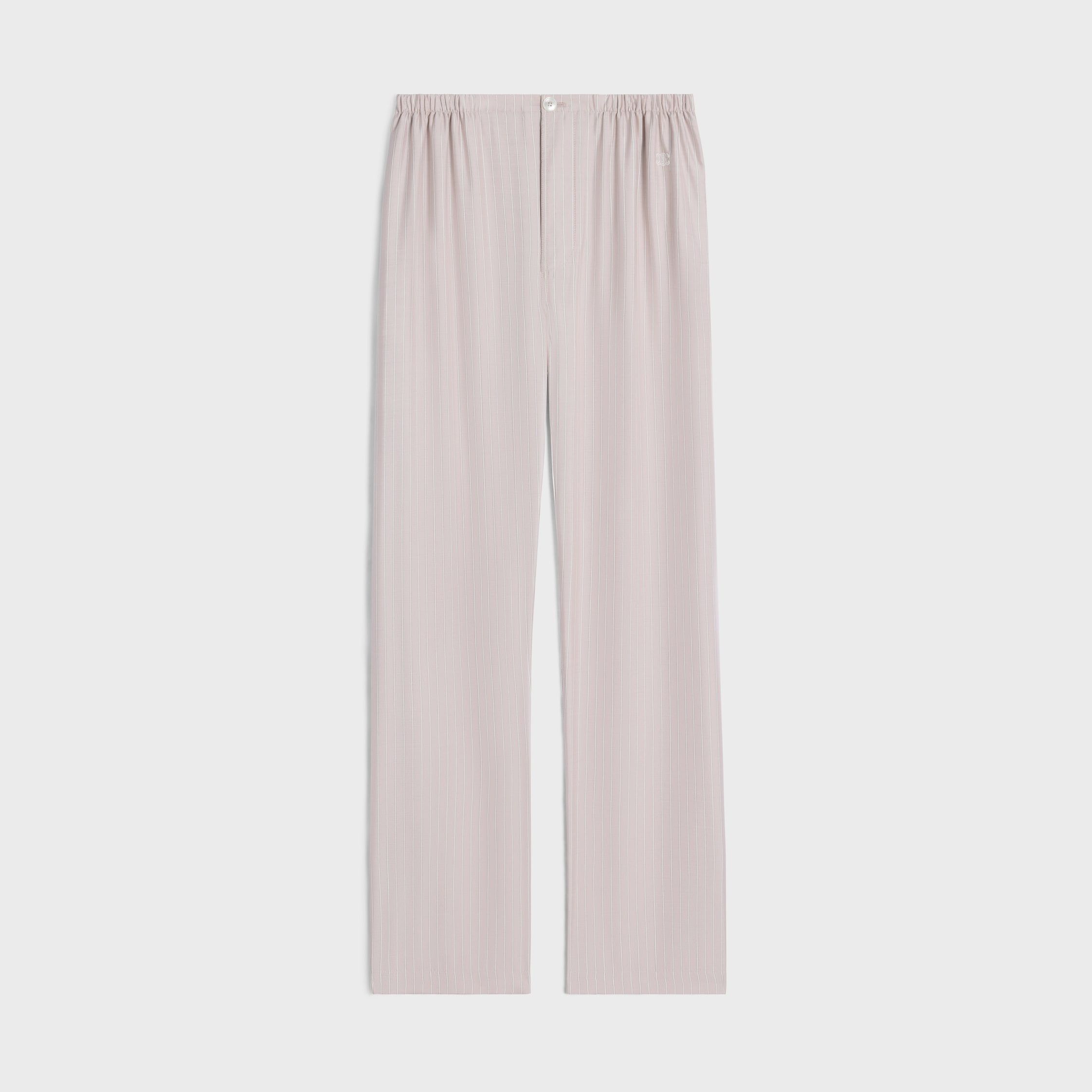 Celine PAJAMA PANTS IN STRIPED SILK rose/chalk Size 28" / US 6 / IT 42 - 1 Thumbnail