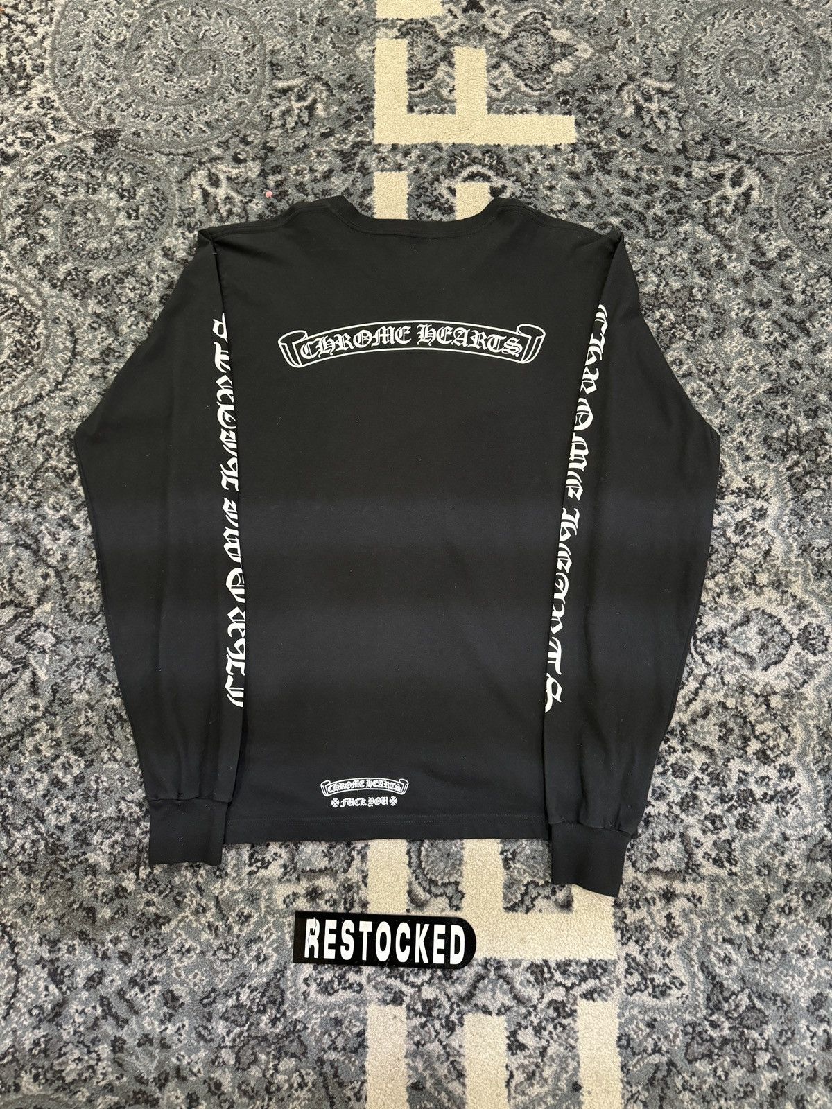 【Chrome Hearts】 Scroll Fuck you Logo LS T-Shirt Black Chrome Hearts 'Fuck You' L/S Graphic Print T-Shirt - Black T