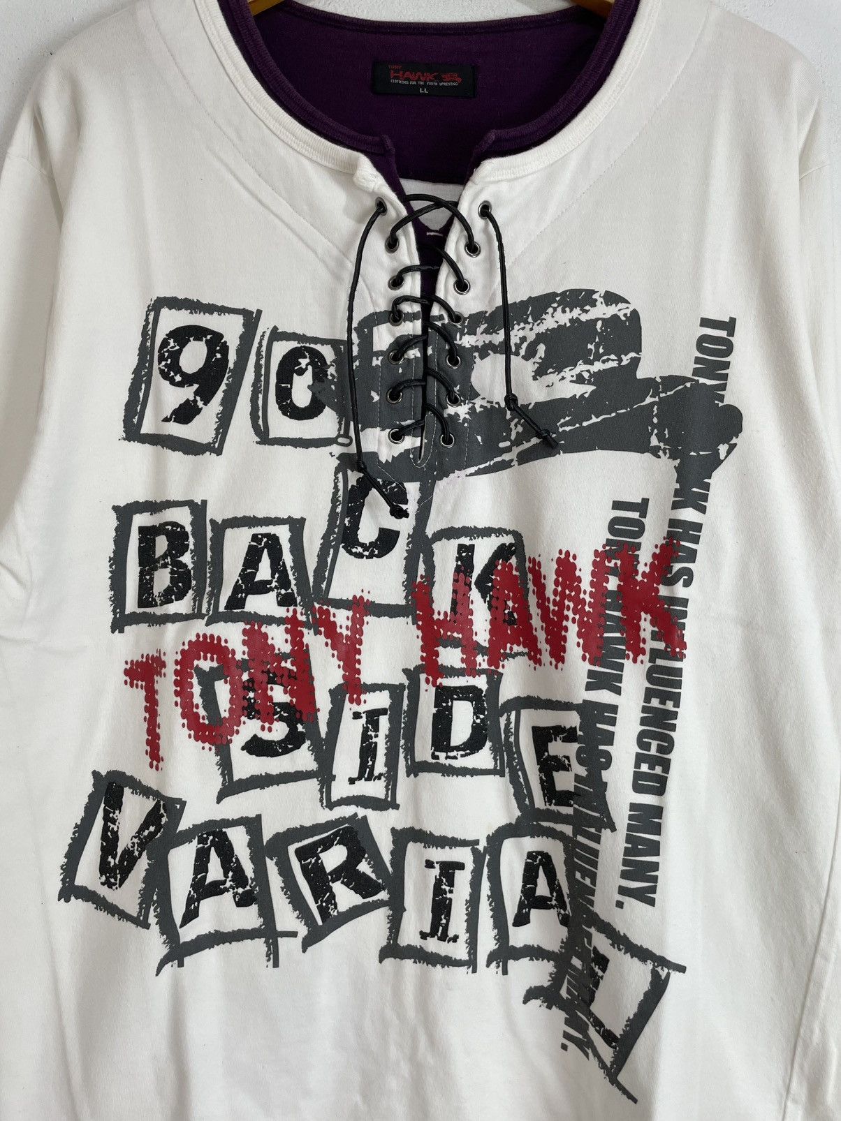 Japanese Brand × Tony Hawk × Vintage Poem Double Layer Lace Up Longsleeve Size US L / EU 52-54 / 3 - 2 Thumbnail