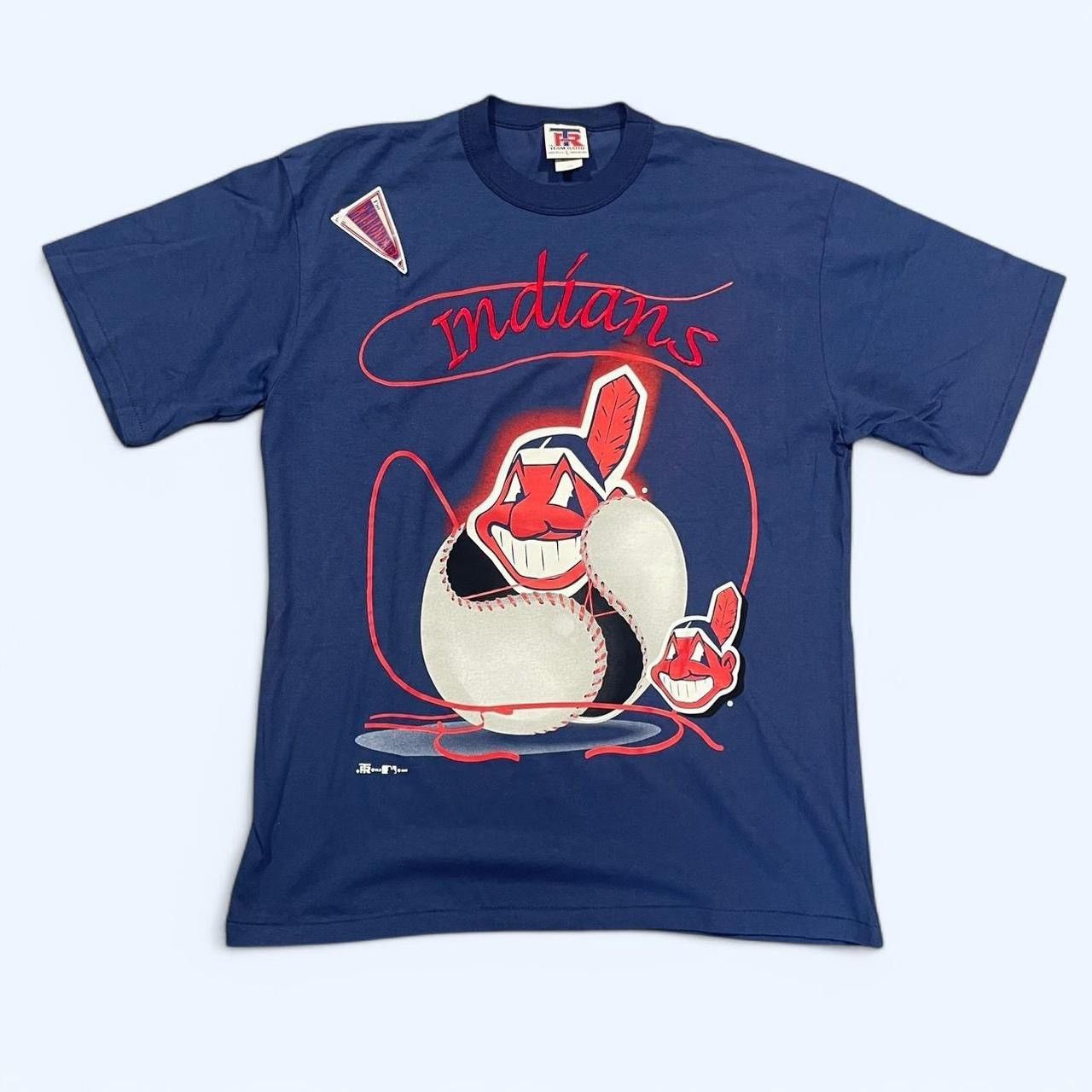 MLB × Vintage DSNWT Vintage 1995 Cleveland Indians Baseball T-Shirt Size US L / EU 52-54 / 3 - 1 Thumbnail