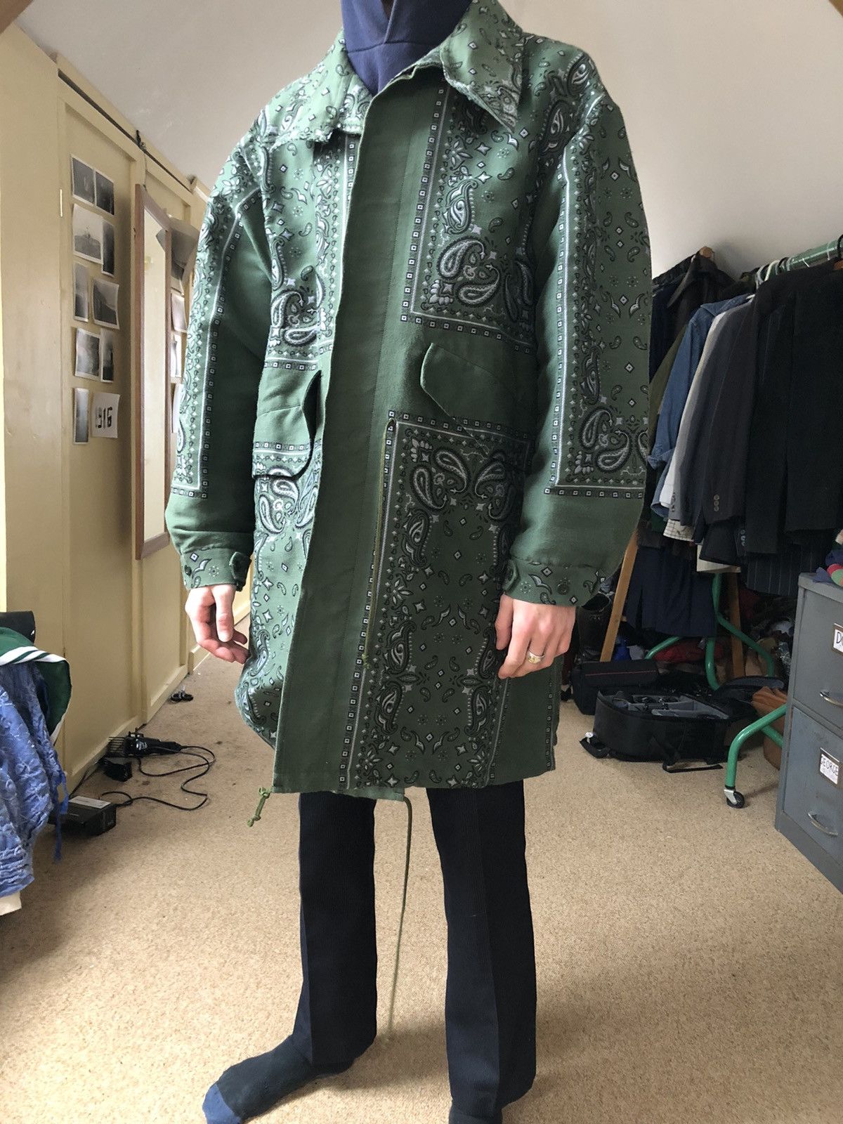Toga Virilis Archives Paisley Jacquard Coat (Green)
