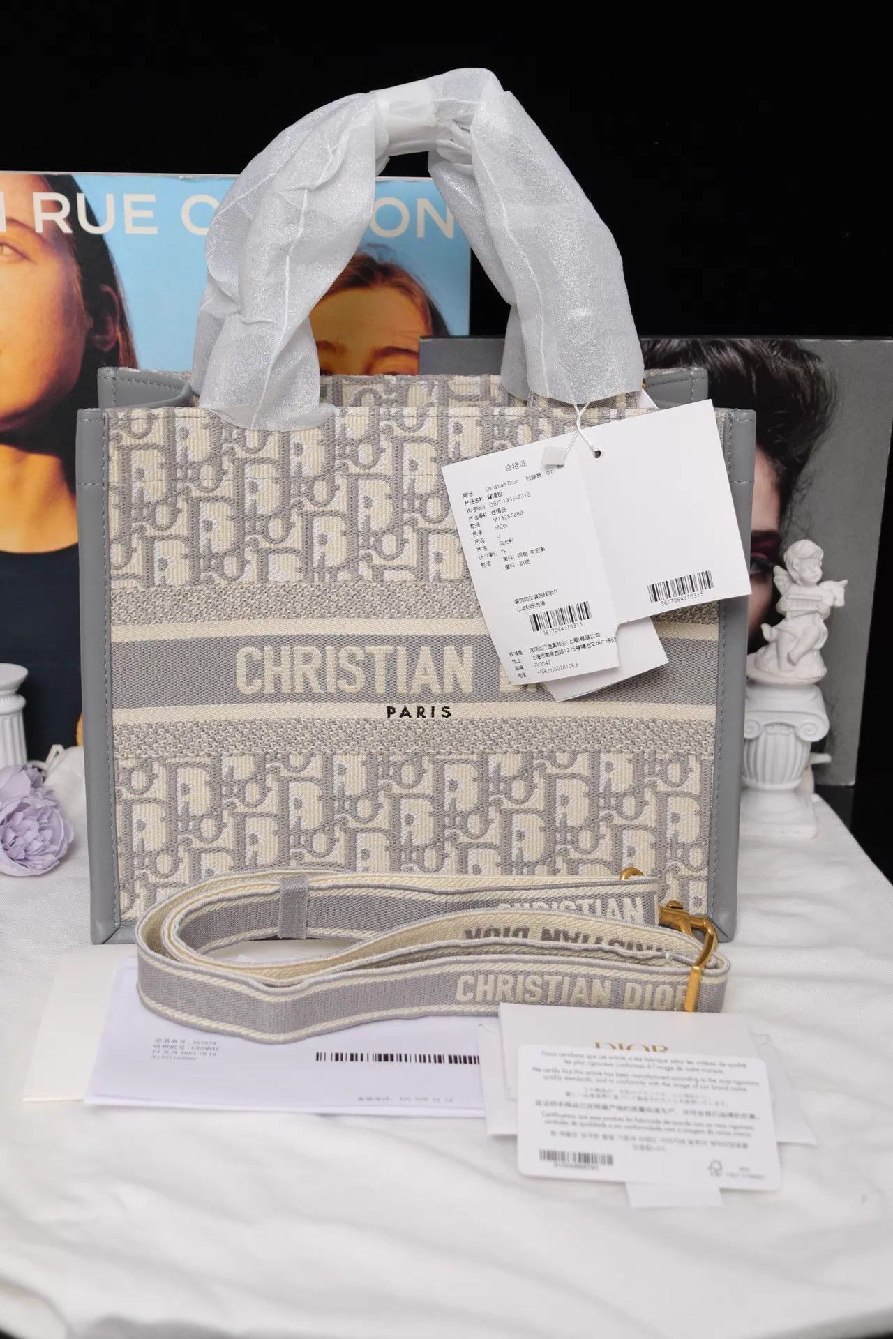 Dior Dior Book Tote Gray 26.5x22x14.5 25 Dust Bag/Strap Size ONE SIZE - 1 Thumbnail