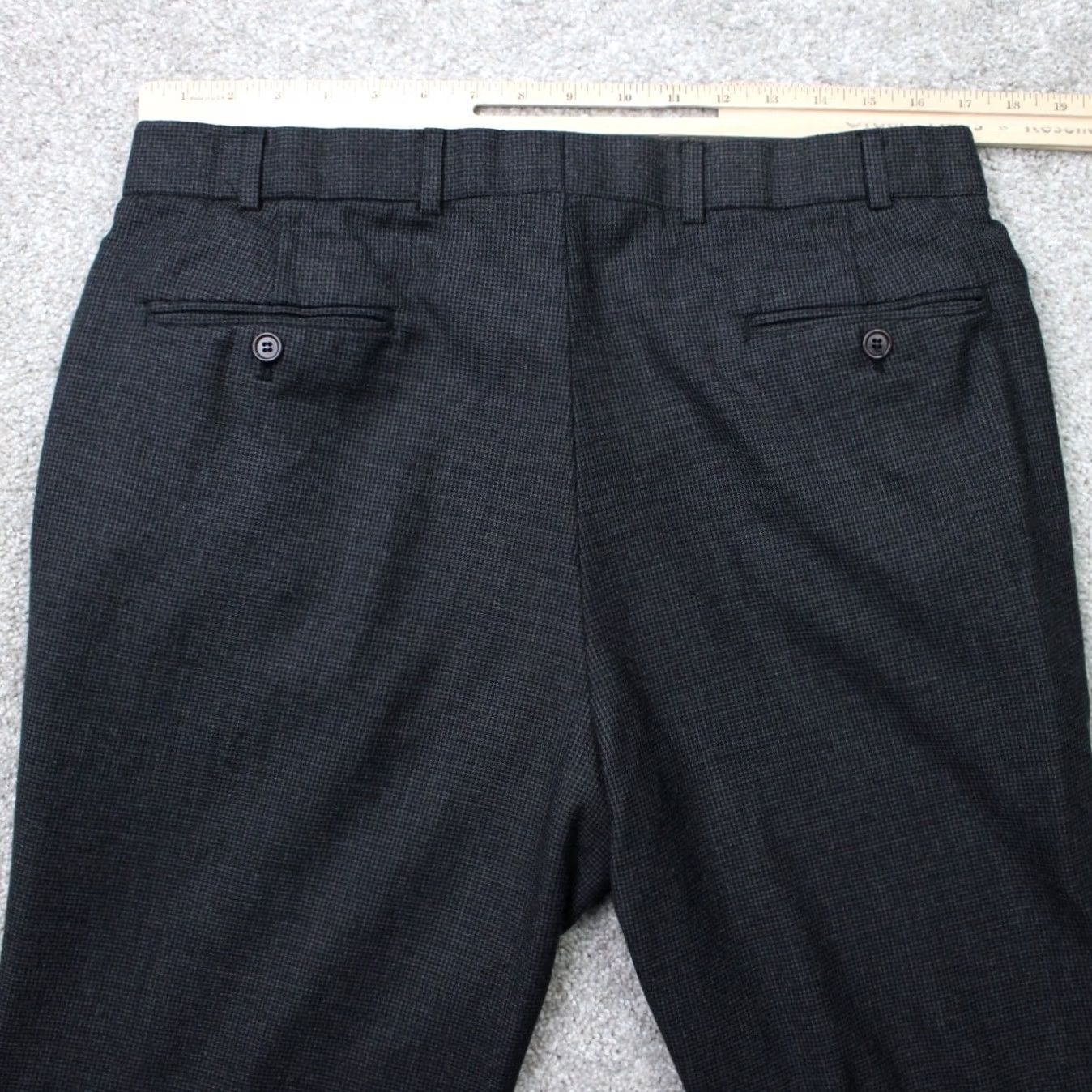 Brooks Brothers Brooks Brothers 346 Pants Men 36x32 Gray Check 100% Wool Flat Front Straight Leg Dress Pants Regular Mens Size US 36 / EU 52 - 7 Thumbnail