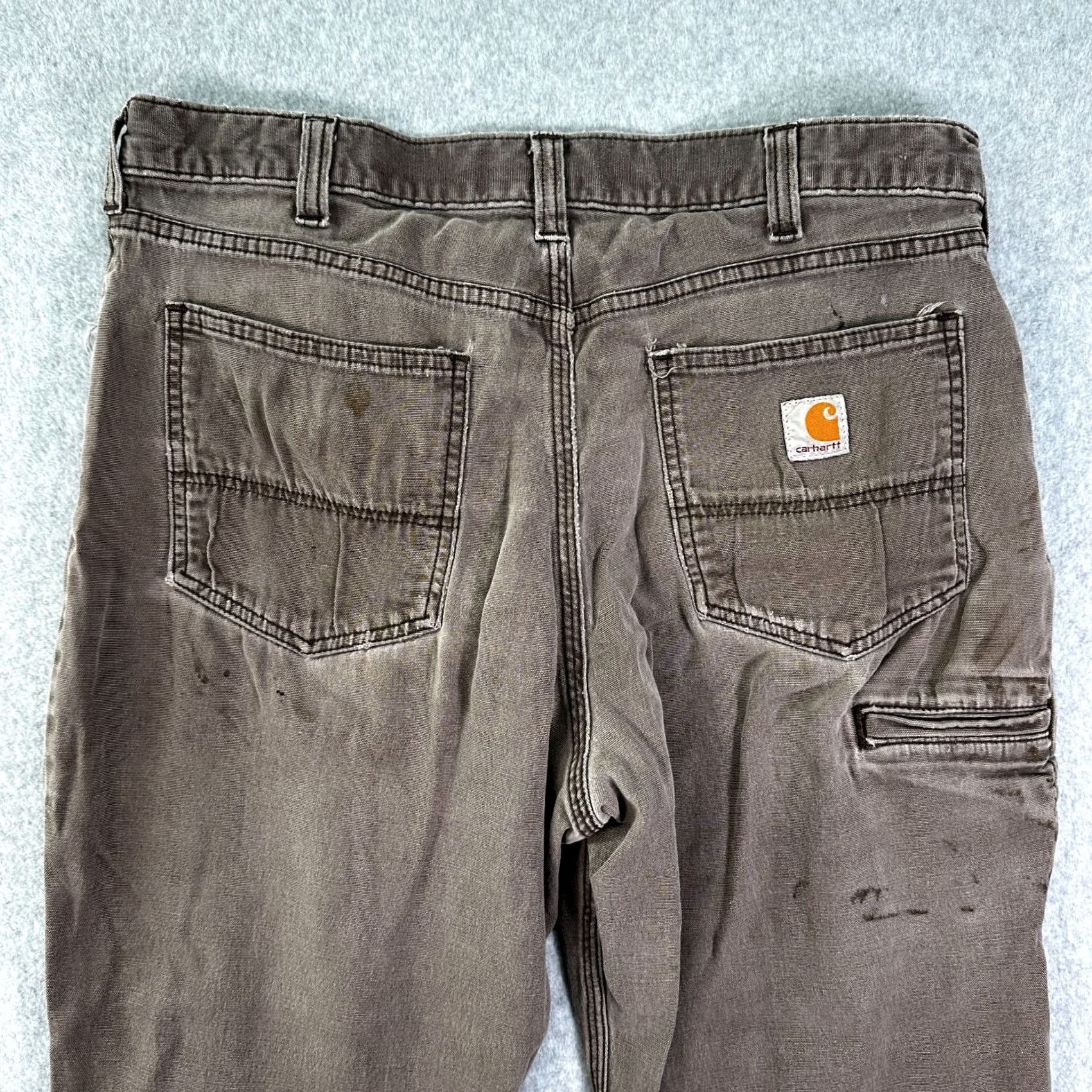 Carhartt Carhartt Chino Pants Brown Men's 36X32 Relaxed Fit Straight Leg Distressed Workwear Front Button 5-Pocket Design Regular Inseam 32 in Size US 36 / EU 52 - 2 Thumbnail