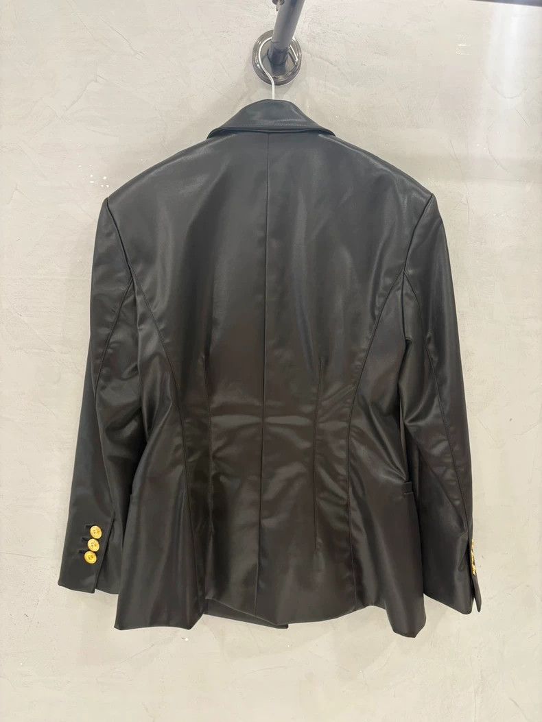 Versace Versace Black leather coat Size 3XL / US 20-22 - 5 Thumbnail