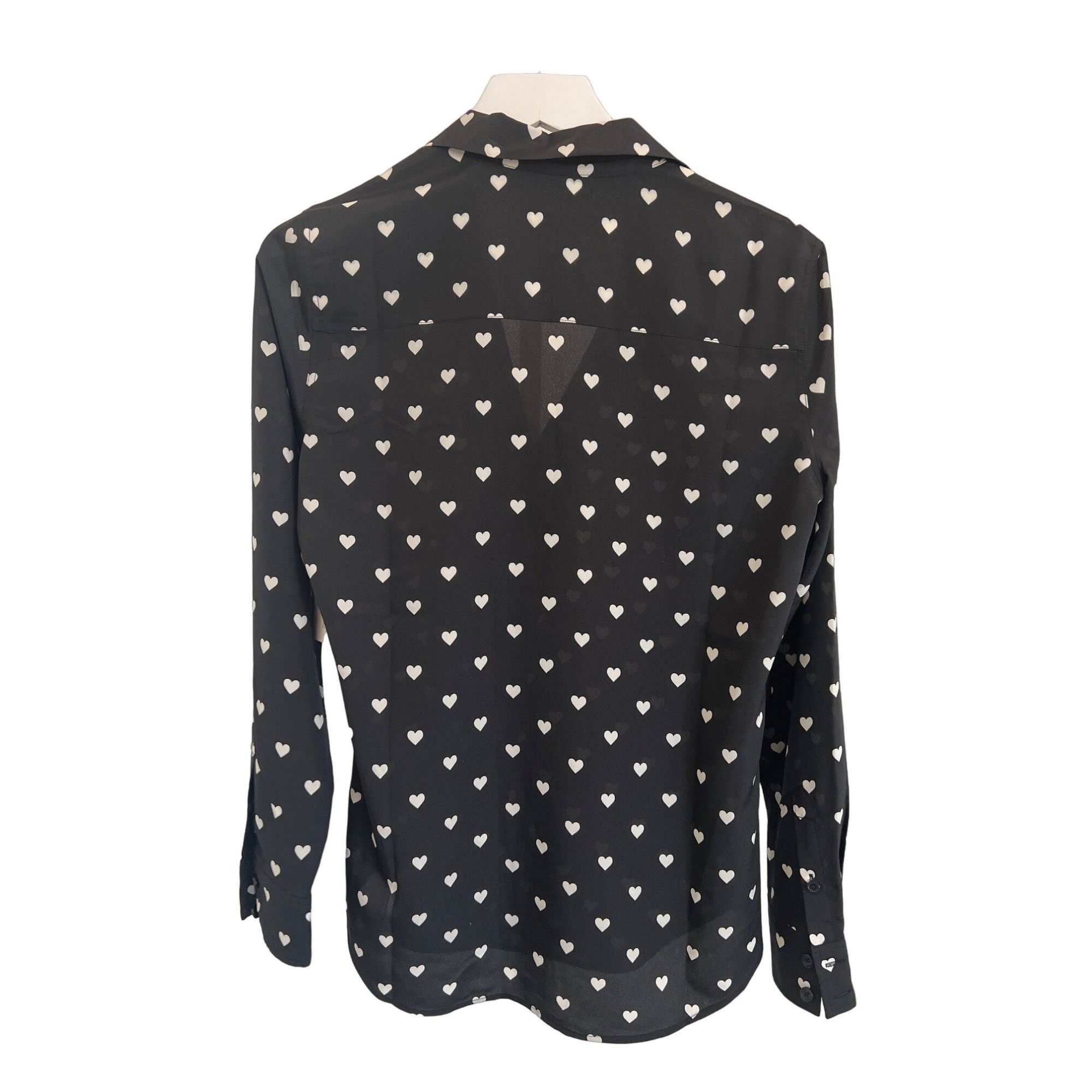 Equipment Equipment Adalyn Black Heart Print Button-Up Shirt Size S / US 4 / IT 40 - 5 Thumbnail
