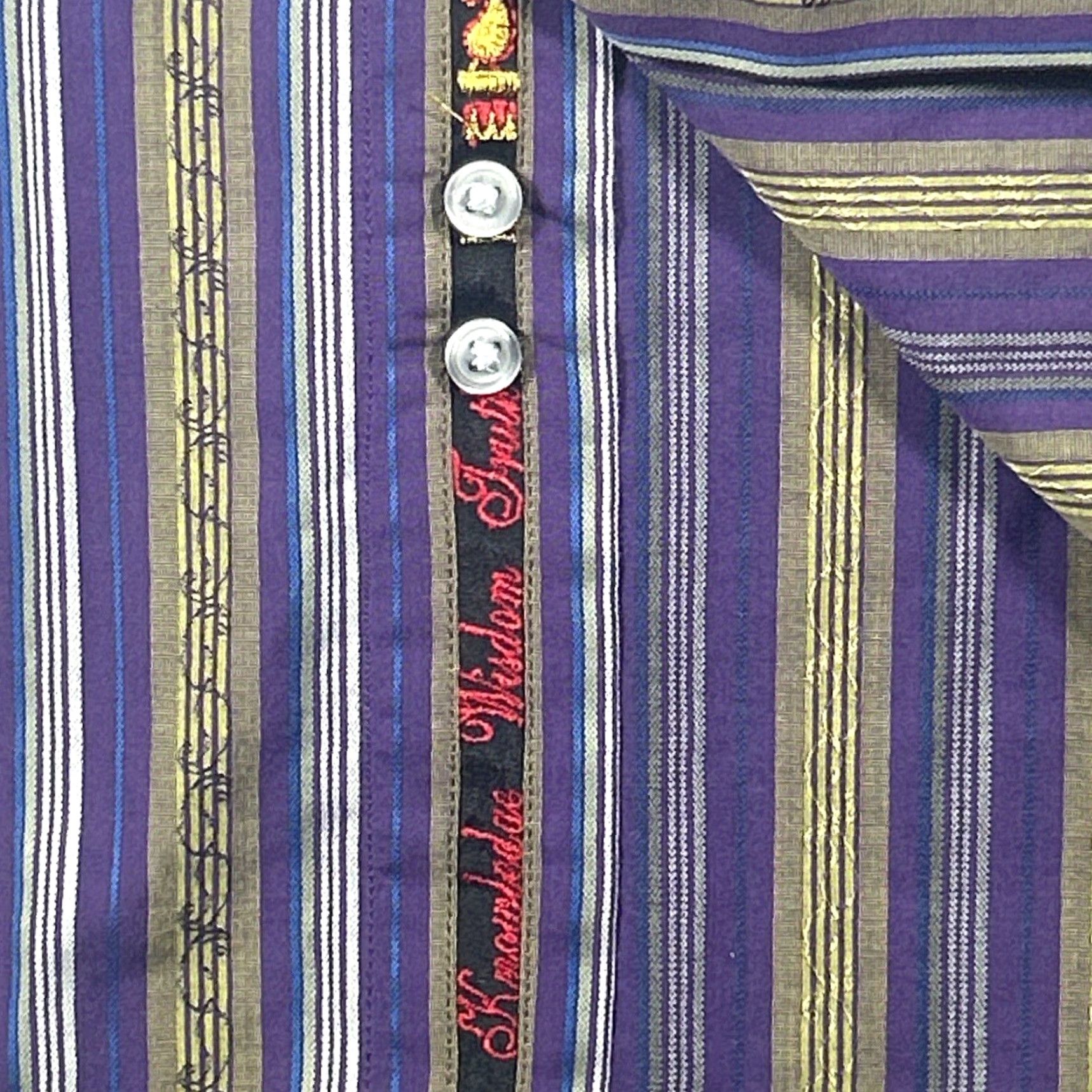 Robert Graham Robert Graham Shirt Mens XL Multicolor Striped Button-Up Copper British? Size US XL / EU 56 / 4 - 7 Thumbnail