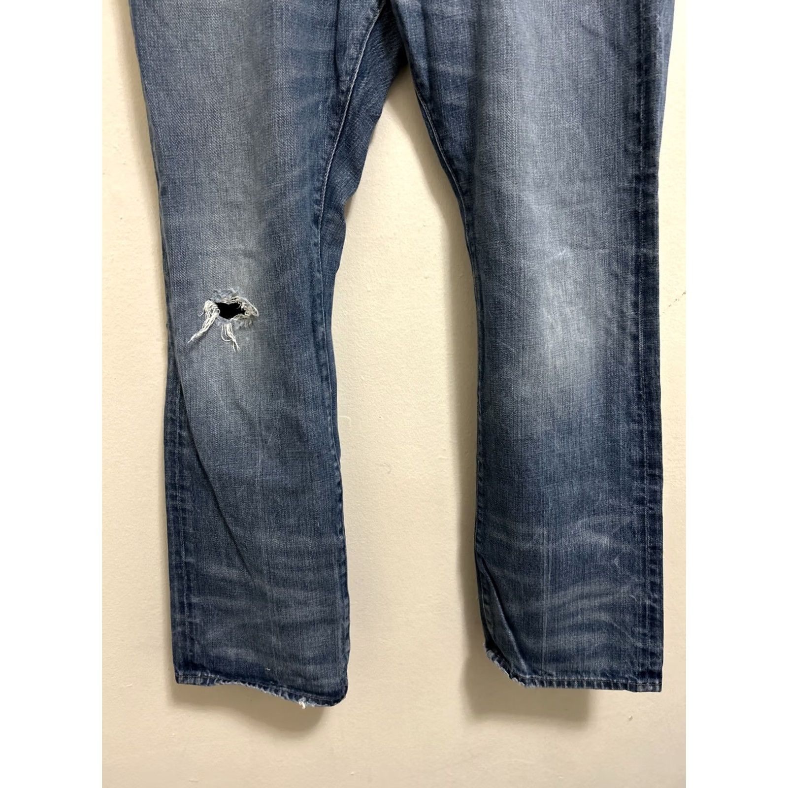 Vintage Denim & Supply Ralph Lauren Jeans Boots Bootcut Mens 34x30 Blue Distressed 5-Pocket Zipper Logo Vintage Size US 34 / EU 50 - 3 Thumbnail