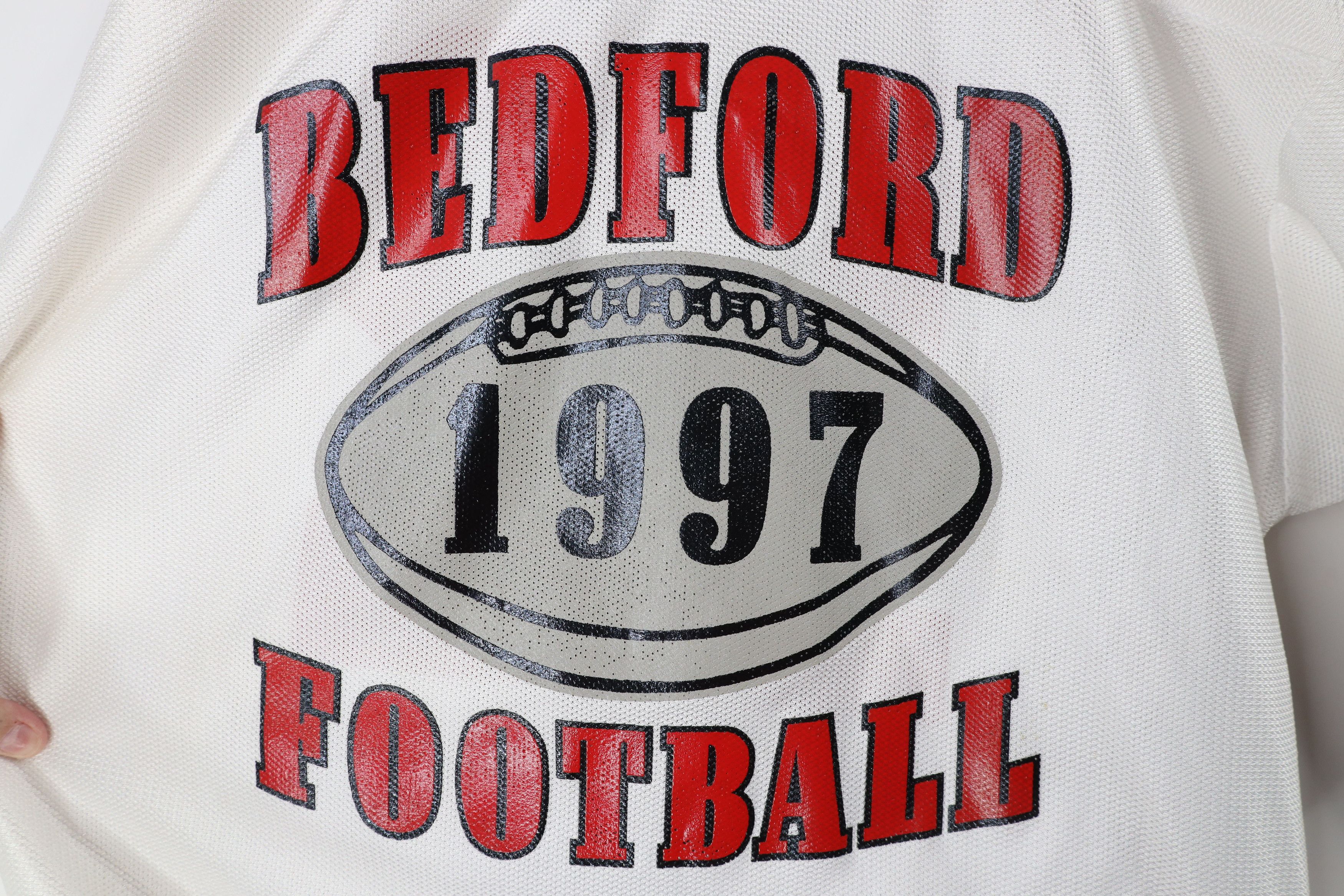 Vintage Vintage 90s Bedford Football Mesh Football Jersey White USA Size US XL / EU 56 / 4 - 6 Thumbnail