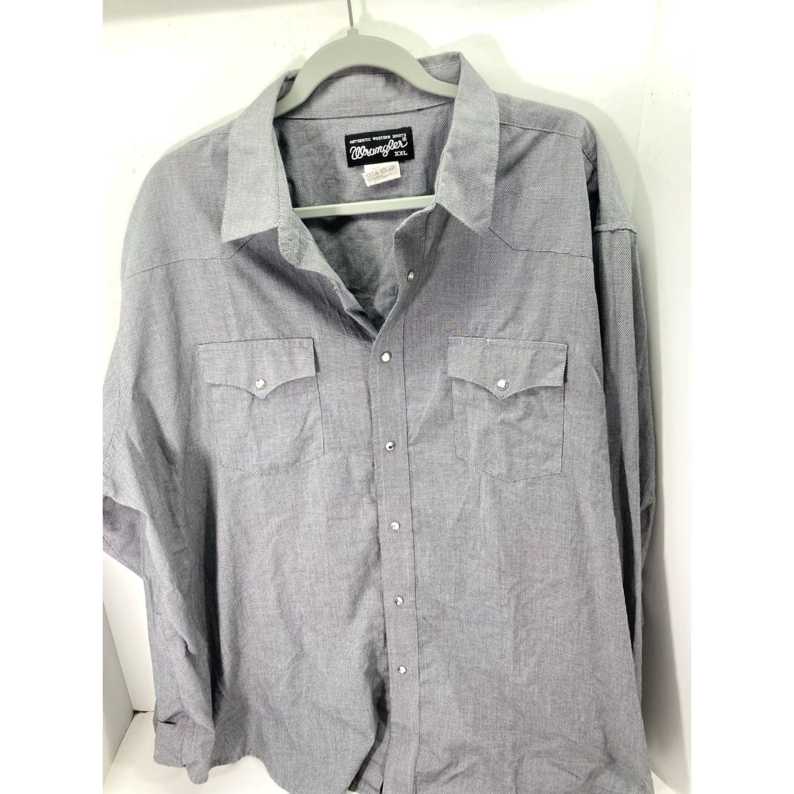 Wrangler Wrangler Shirt Men 2XL Pearl Snap Long Sleeve Gray Western Rodeo Button-Up Mens Size US XXL / EU 58 / 5 - 2 Thumbnail