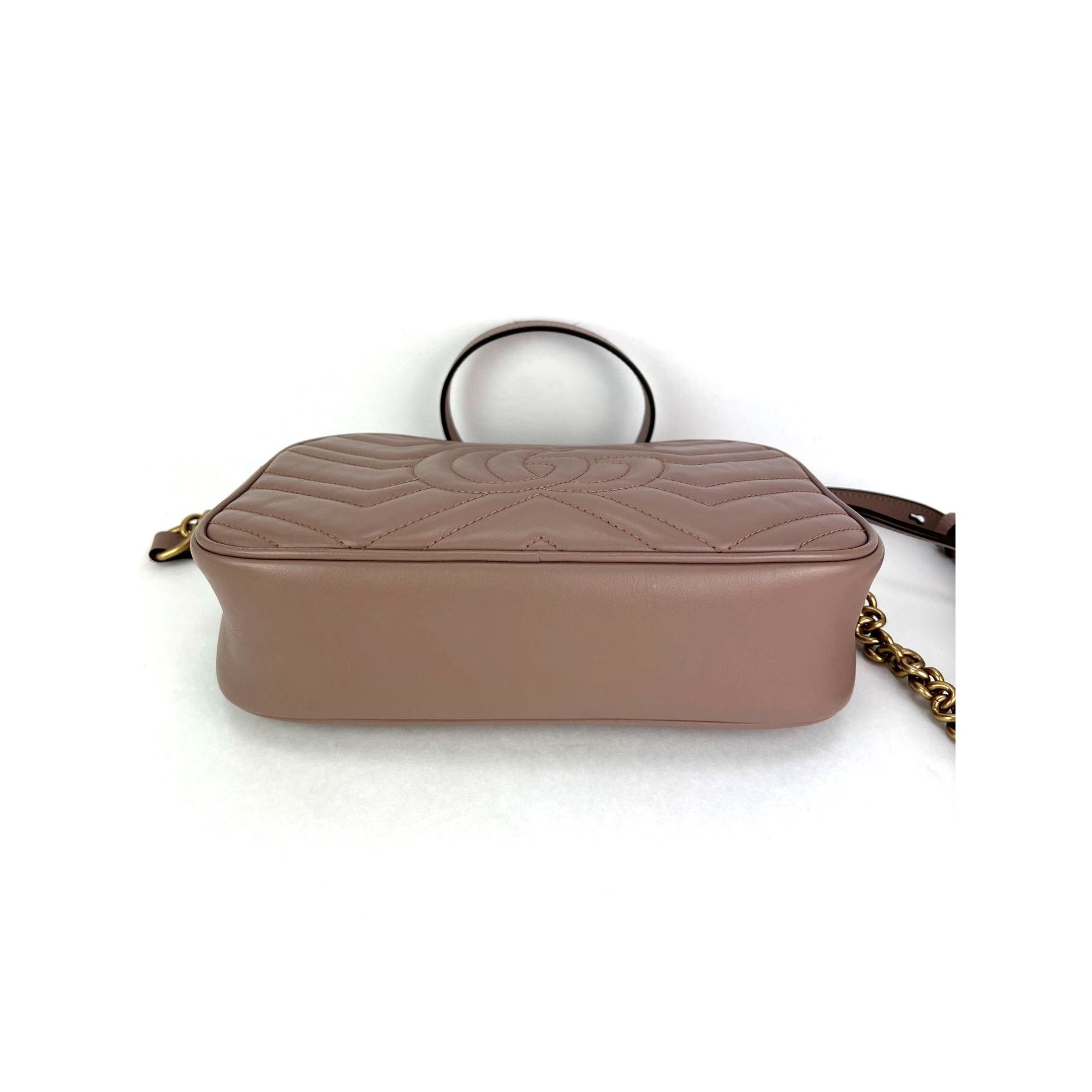 Gucci Gucci GG Marmont Small Chain Beige Matelasse Leather Crossbo Size ONE SIZE - 3 Thumbnail