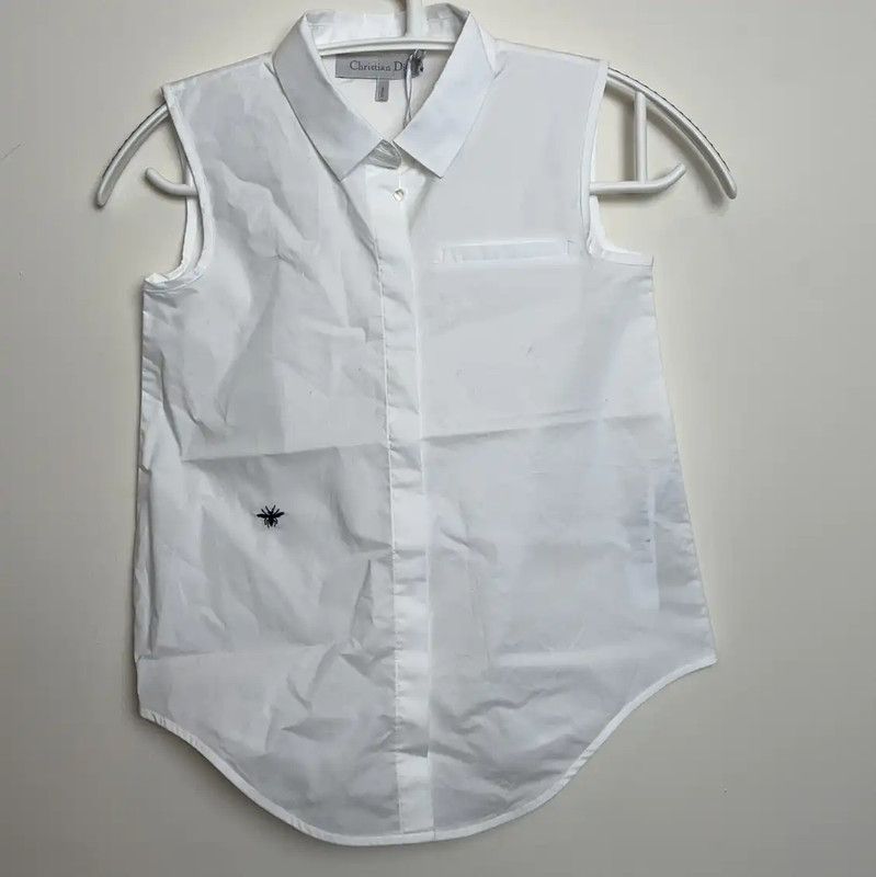 Dior Dior Men's Sleeveless White Nylon Shirt 0089 Size US XXS / EU 40 - 1 Thumbnail