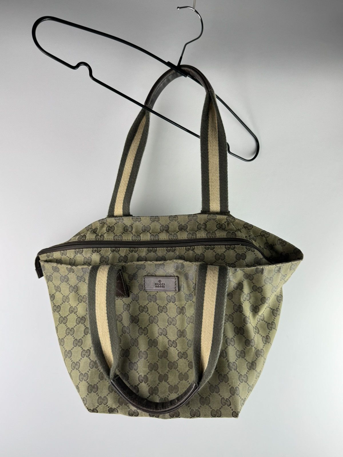 Vintage Gucci GG Tote / Shopper Bag Canvas Beige 181230