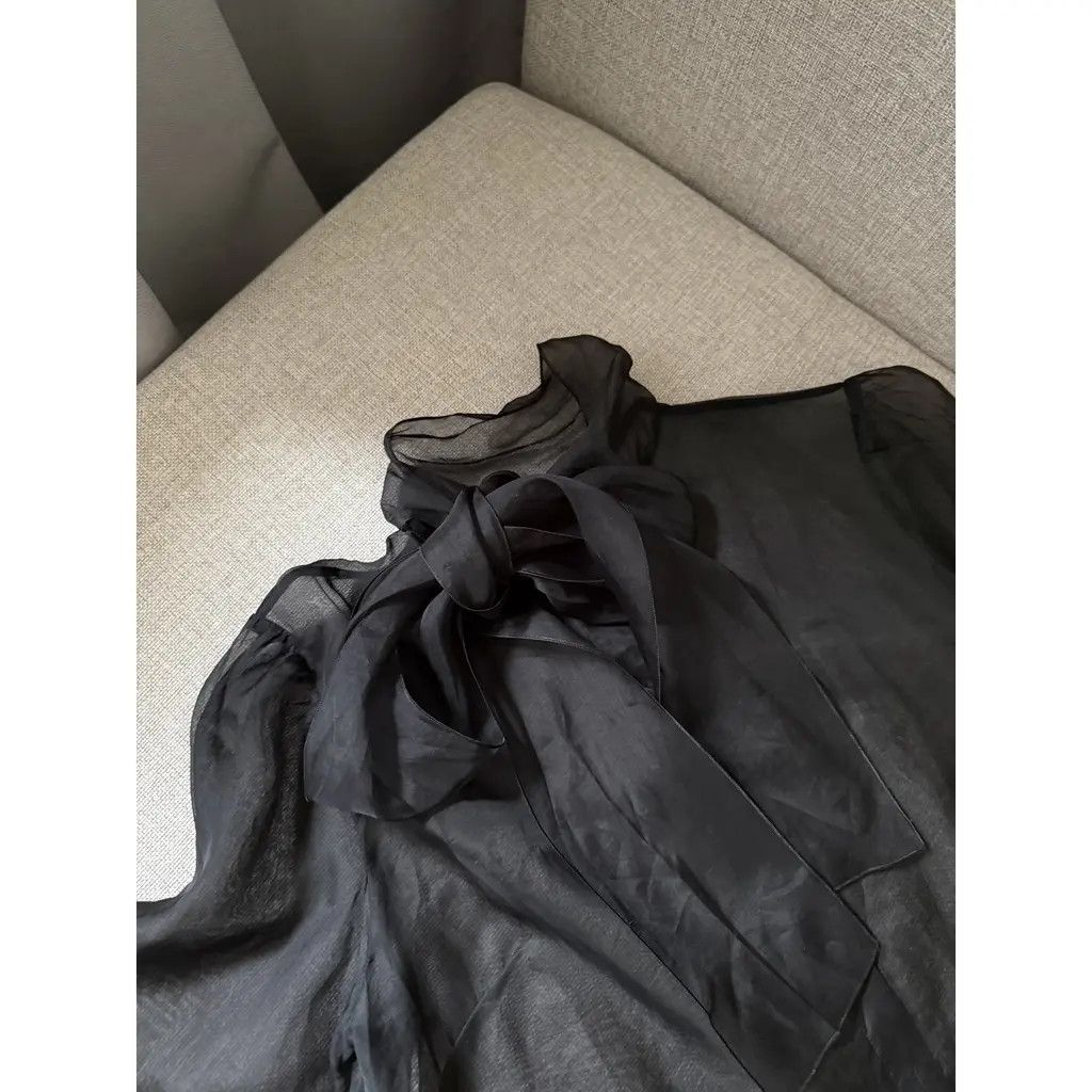Dolce & Gabbana Dolce & Gabbana Sheer Black Silk Blouse Tops Size IT 46 Size L / US 10 / IT 46 - 3 Thumbnail