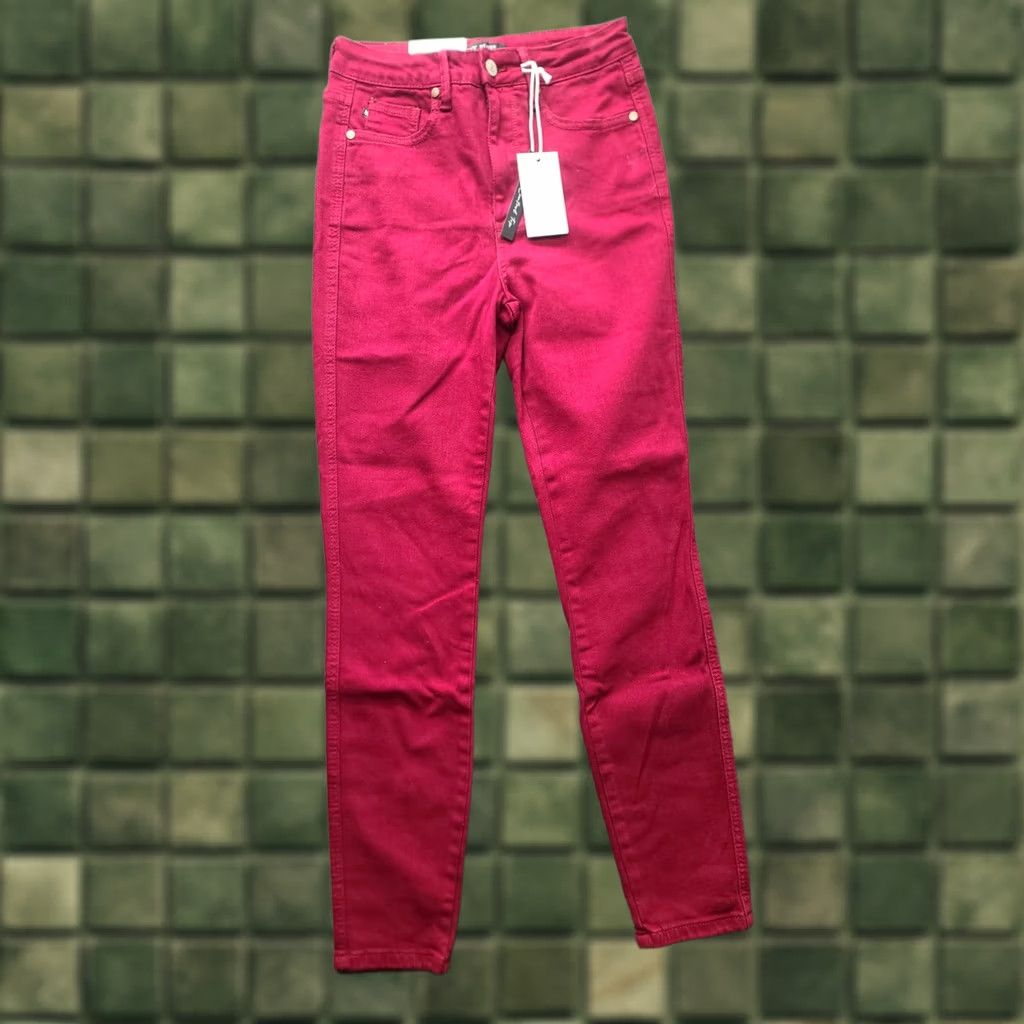 Vintage VINTAGE Judy Blue Jeans Womens 27 Skinny High Rise Slimming Tummy Control Red 90s Denim Jeans Womens 27 Inches Size 27" / US 4 / IT 40 - 1 Thumbnail