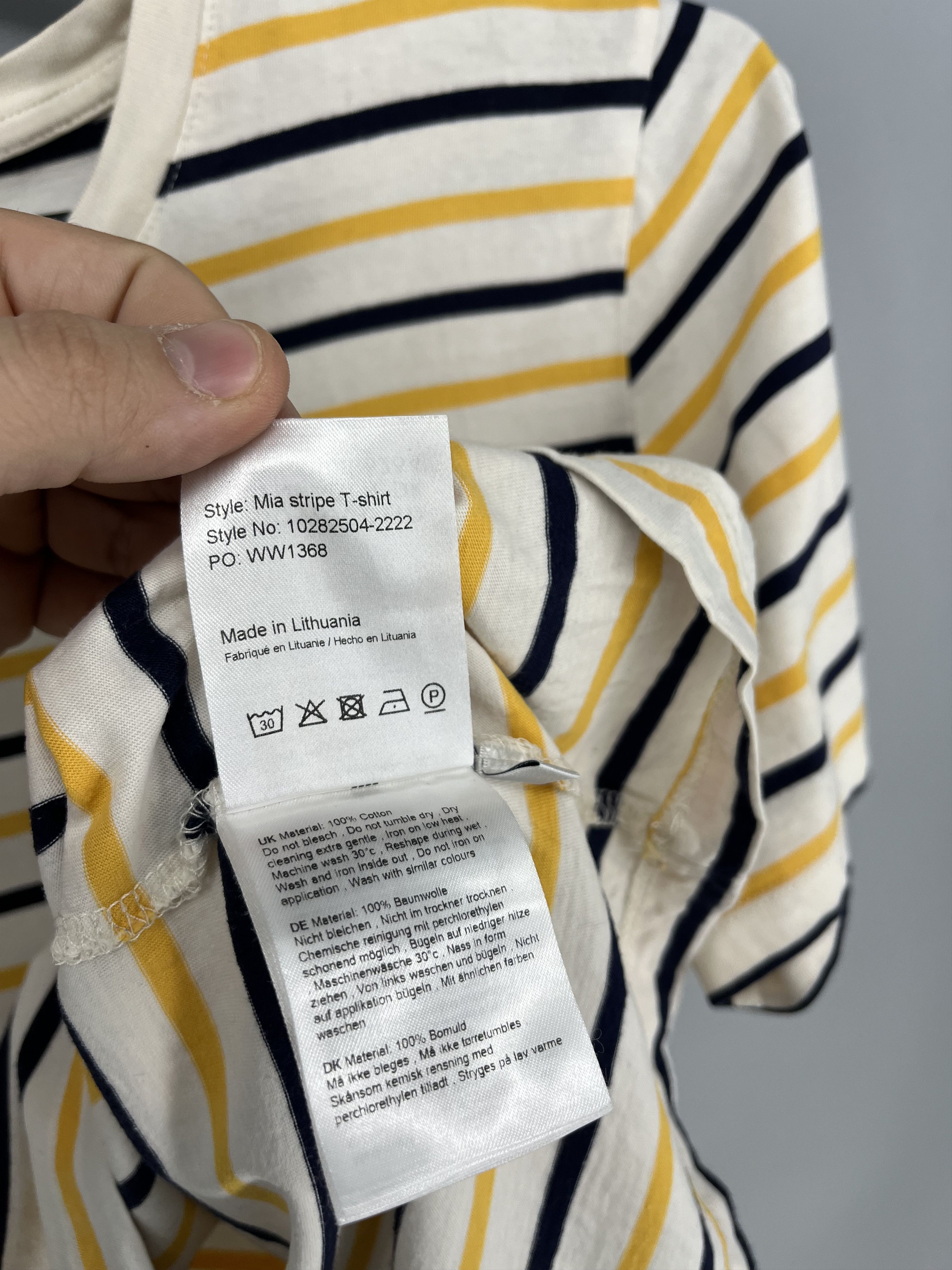 Wood Wood Wood Wood Mia Stripe T-shirt off-white/yellow stripes Size L / US 10 / IT 46 - 9 Thumbnail