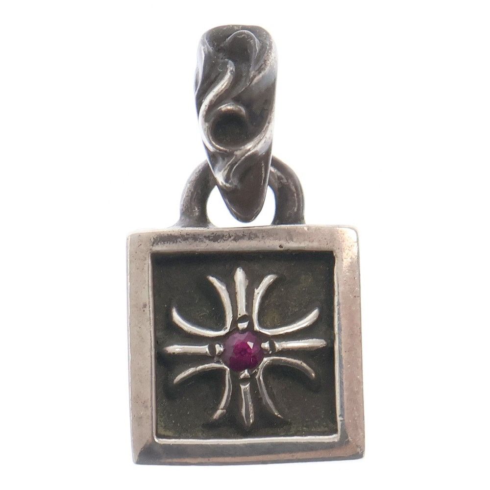 Chrome Hearts Chrome Hearts Framed CH Plus 1 Ruby Charm Silver 