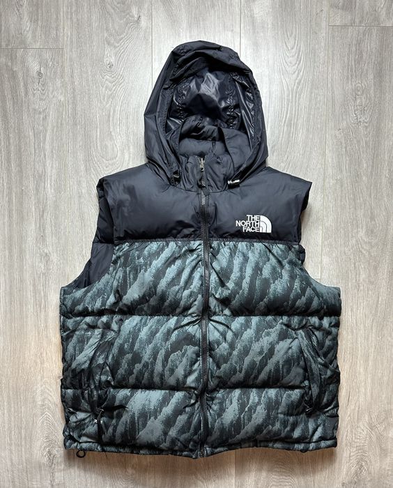 Vintage The North Face Nuptse 700 Puffer Vest Green Tiger Rare