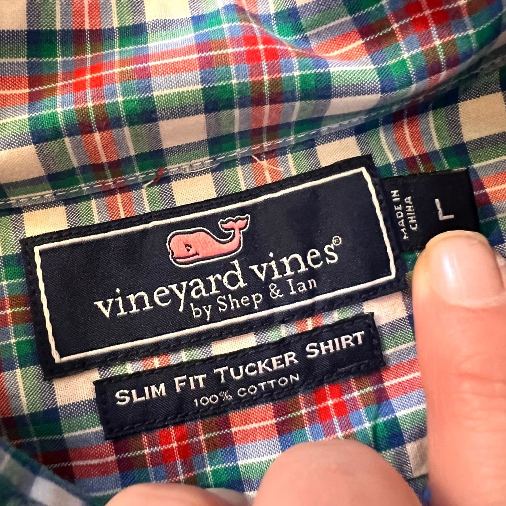 Vineyard Vines Vineyard Vines Shirt Mens Large Slim Fit Tucker Plaid Button Up Long Sleeve Blue L Regular Mens Size US L / EU 52-54 / 3 - 6 Thumbnail
