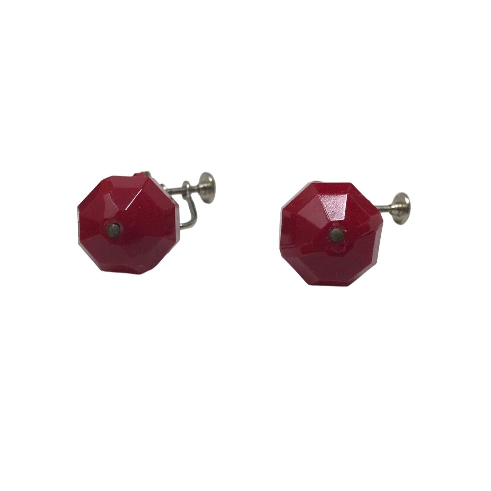 Other Vintage Women's Silver and Red Dangle Beaded Screw Back Earr Size ONE SIZE - 4 Thumbnail