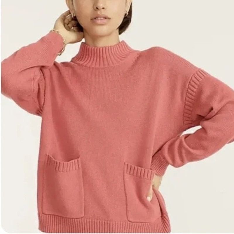 J.Crew J. Crew Cotton Cashmere Patch Pocket Mockneck Sweater XS Size XS / US 0-2 / IT 36-38 - 1 Thumbnail