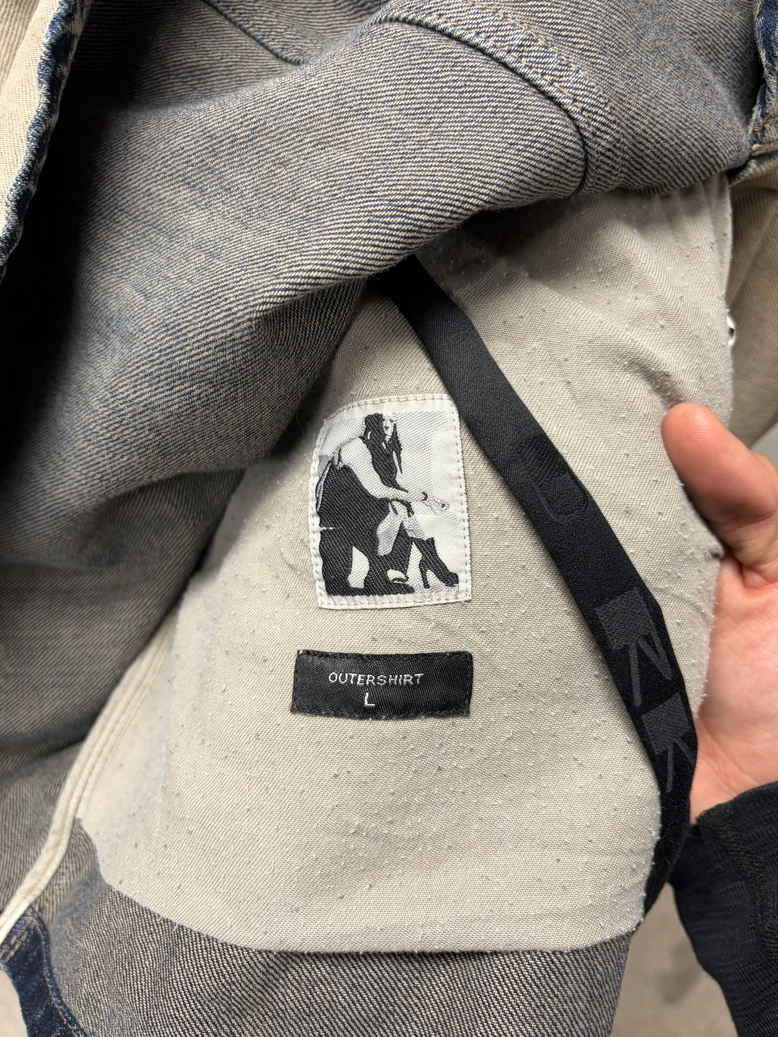 Rick Owens Rick Owens DRKSHDW Mineral/Pearl Oversized Denim ‘Overshirt’ Size US L / EU 52-54 / 3 - 4 Thumbnail