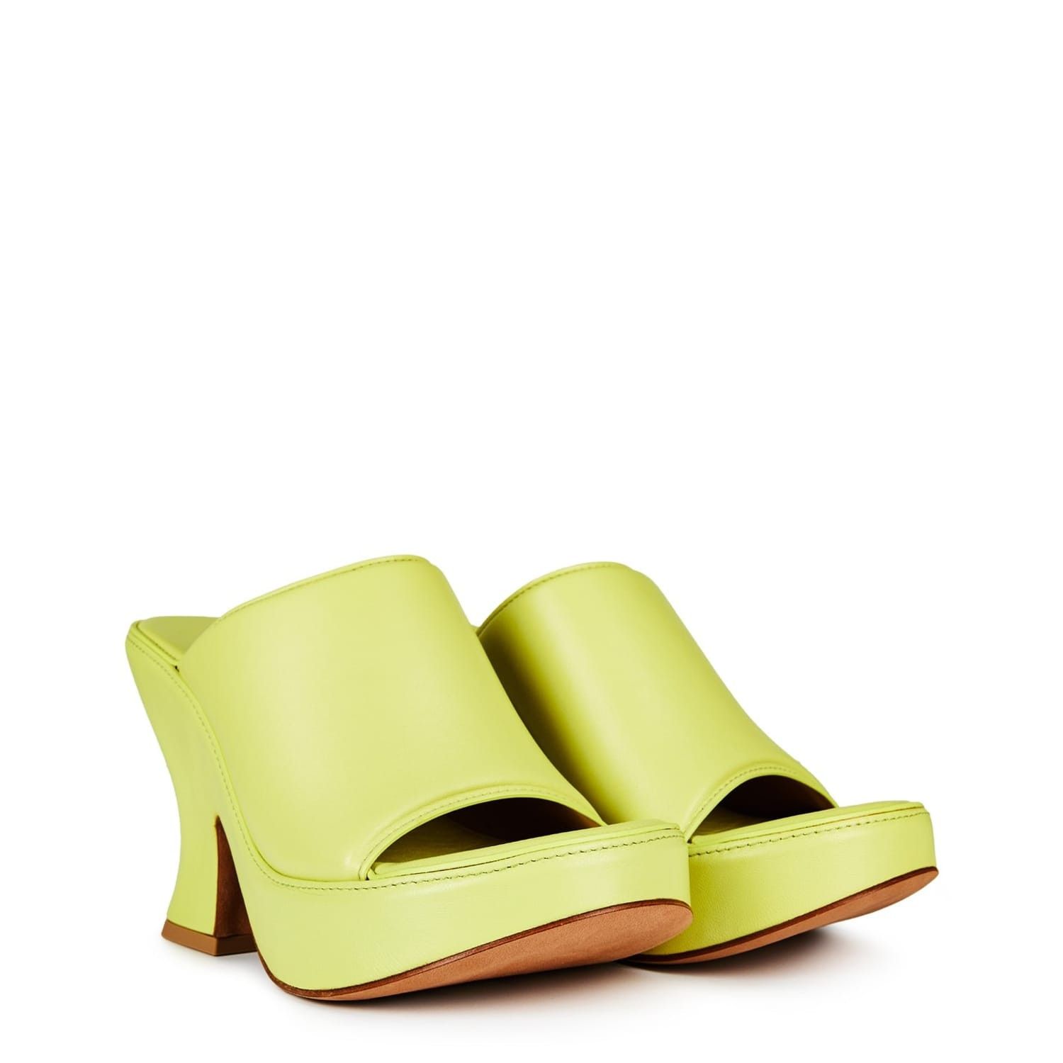 Bottega Veneta Bottega Veneta High Heel Wedge Mules in Green Size US 4.5 / IT 34.5 - 2 Thumbnail